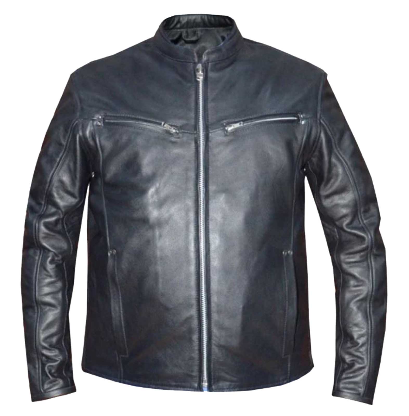 Derringer Men's Stealth Vented Premium Cowhide Leather Motorcycle Jacket, Black - Wisconsin Harley-Davidson