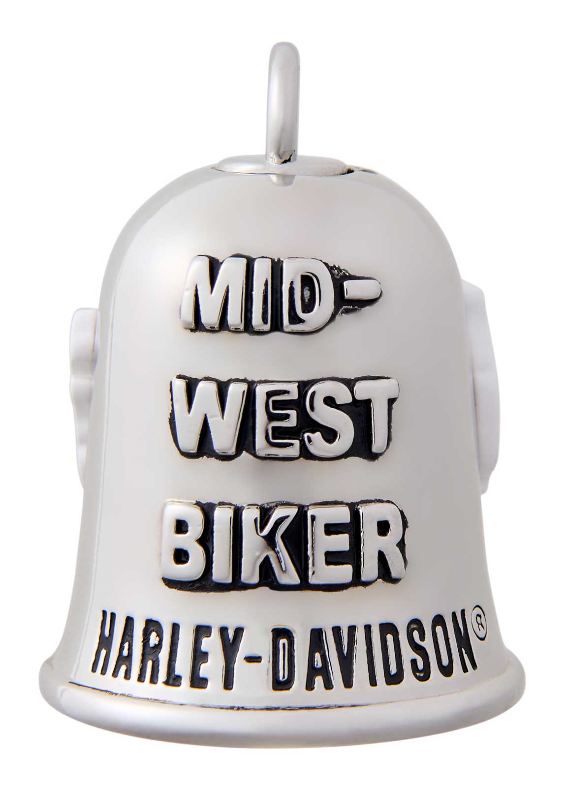 Harley-Davidson Mid-West Biker USA Bar & Shield Logo Ride Bell, Silver Finish - Wisconsin Harley-Davidson