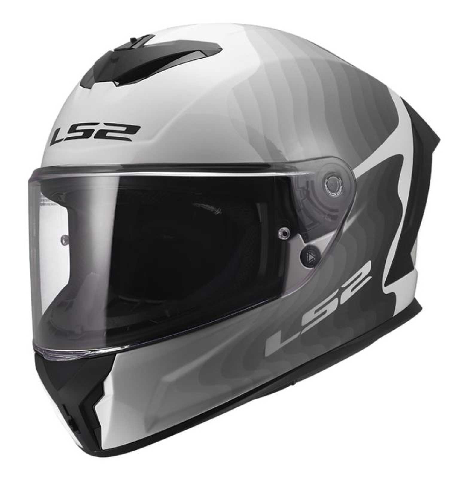 LS2 Helmets Rapid III Flow Full Face Motorcycle Helmet, Gloss White/Gray/Black - Wisconsin Harley-Davidson