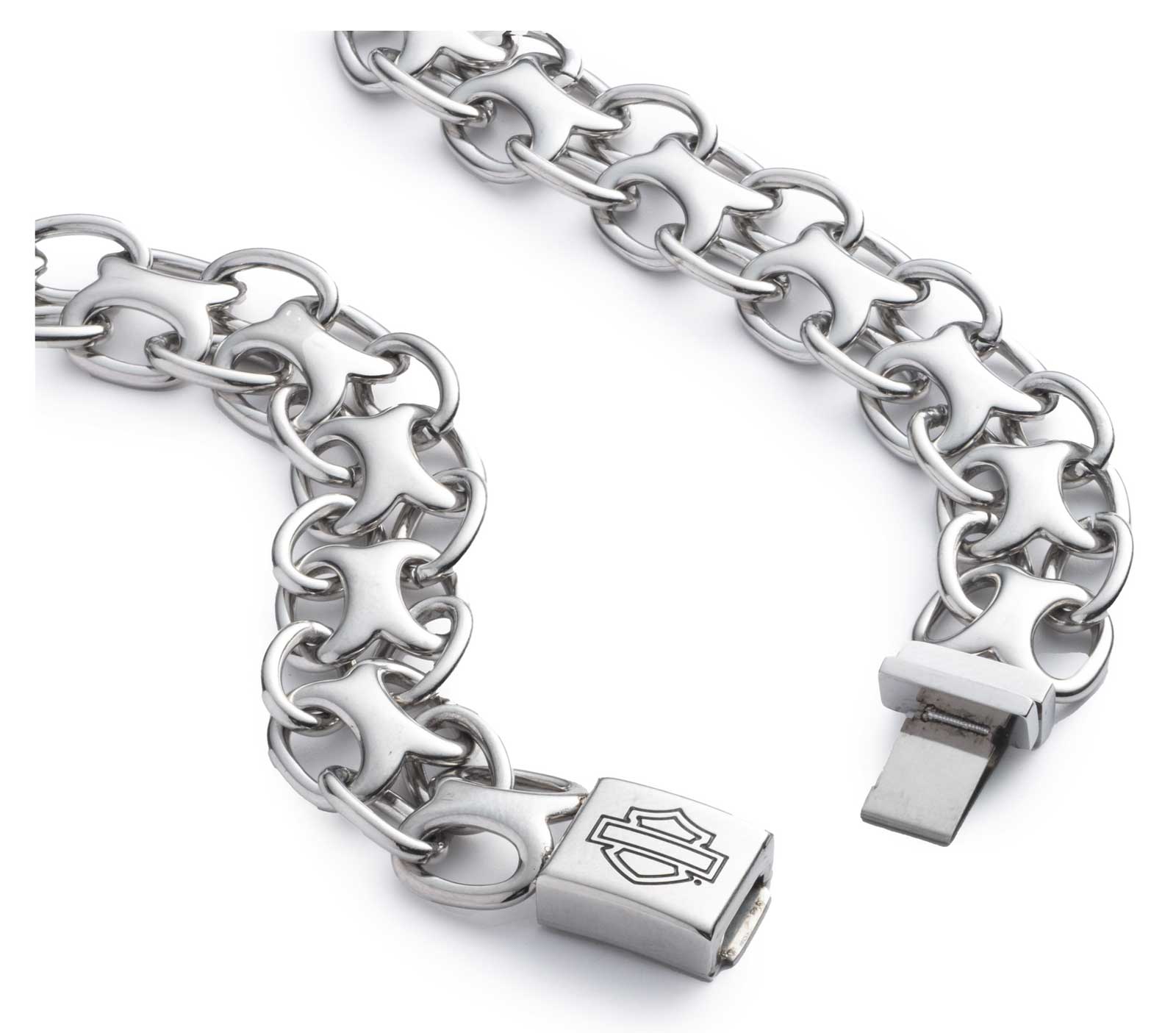 Harley-Davidson Men's Bar & Shield Stainless Steel Bismark Chain Collar Necklace - No Hassle Returns at Wisconsin Harley