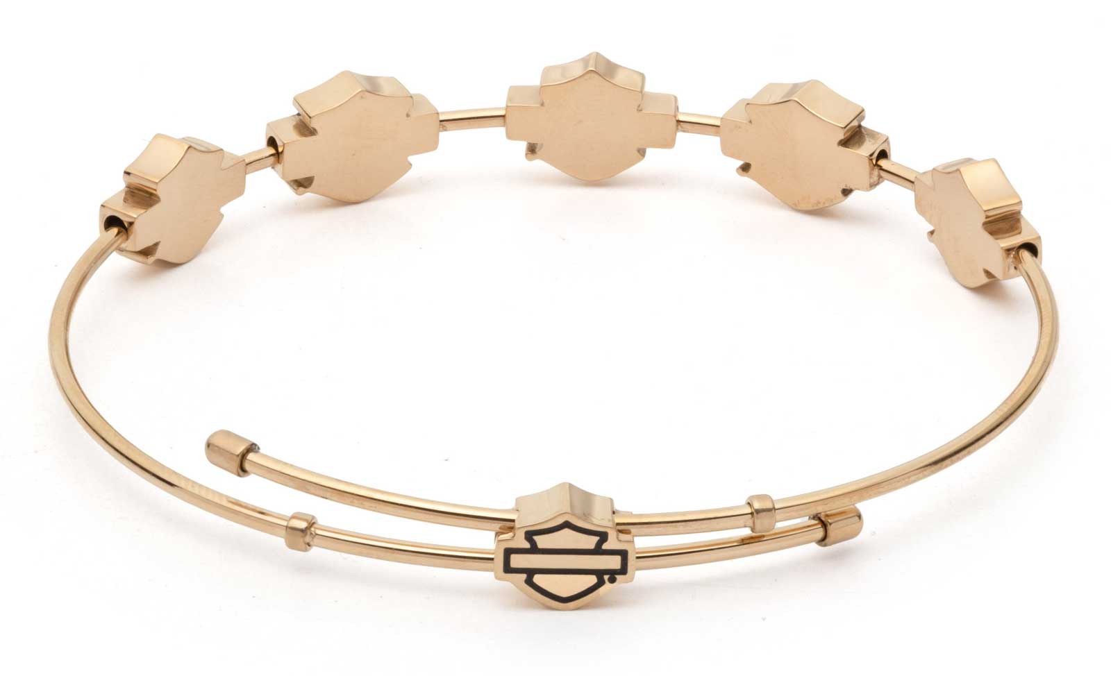 Harley-Davidson Free Shipping - Harley-Davidson Women's Bar & Shield Gold Stone Stainless Steel Bangle Bracelet - Free Shipping on many products plus Orders Over $99