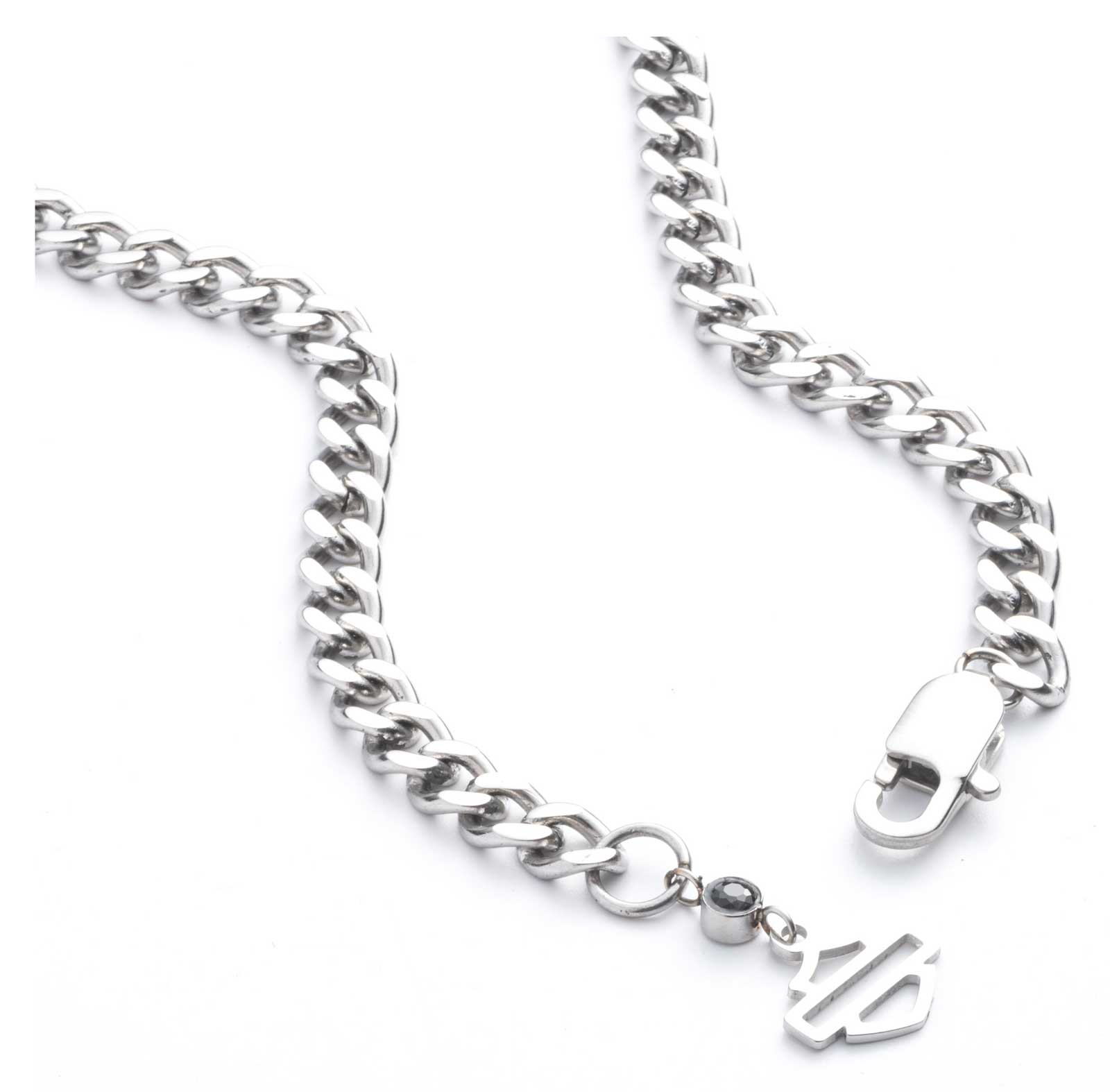 Harley-Davidson Men's Bar & Shield Bike Chain Stainless Steel Pendant Necklace - No Hassle Returns at Wisconsin Harley