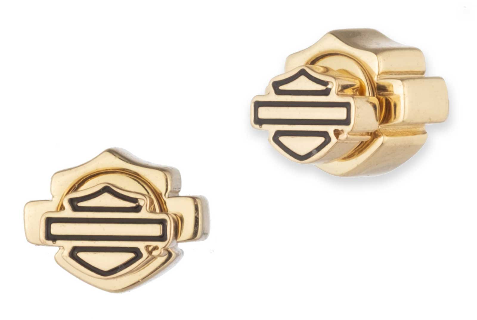 Harley-Davidson Free Shipping - Harley-Davidson Women's Small Bar & Shield Stainless Steel Stud Earrings, Gold - Free Shipping on many products plus Orders Over $99