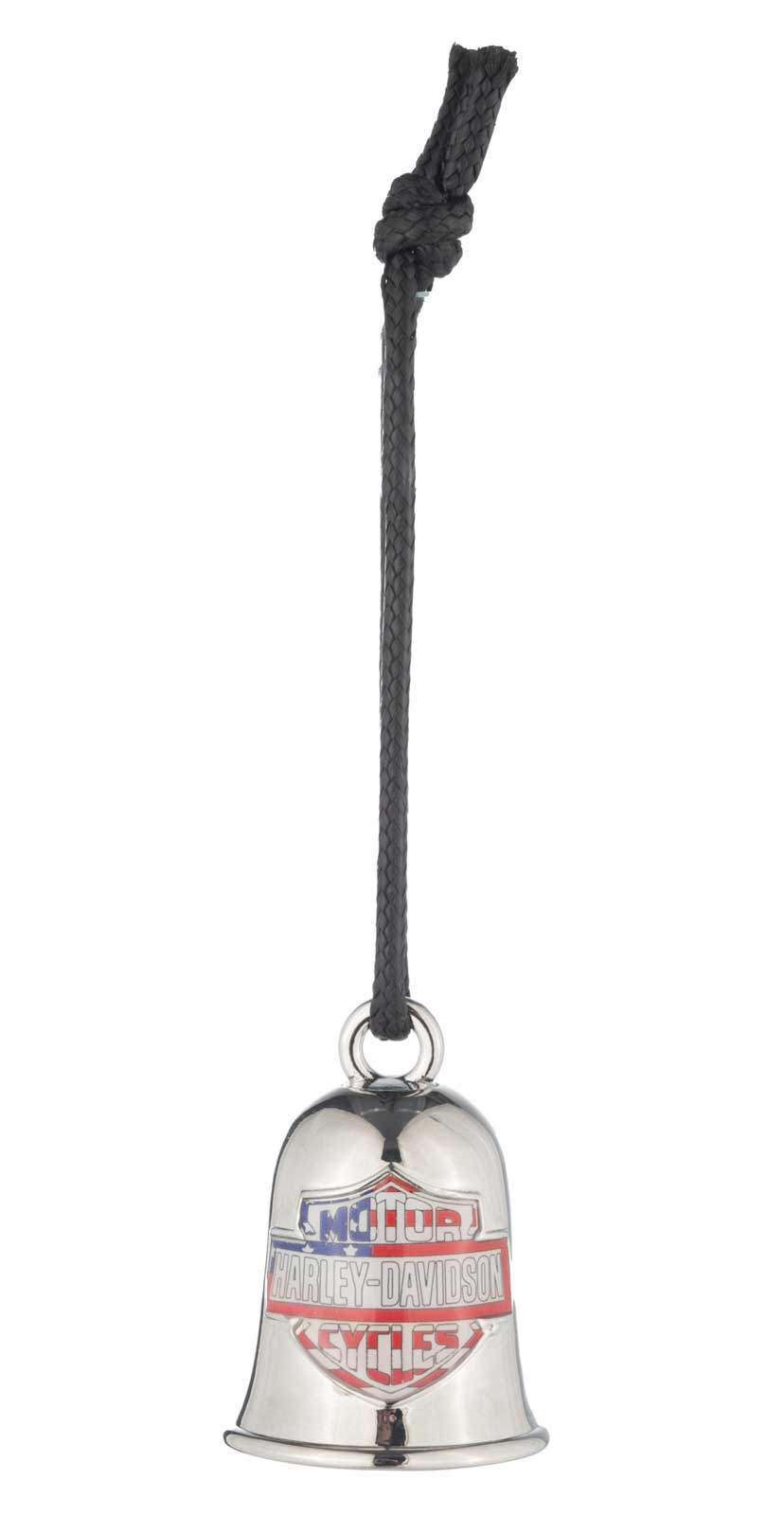 Harley-Davidson American Flag Print Bar & Shield Logo Ride Bell, Silver Finish - No Hassle Returns at Wisconsin Harley