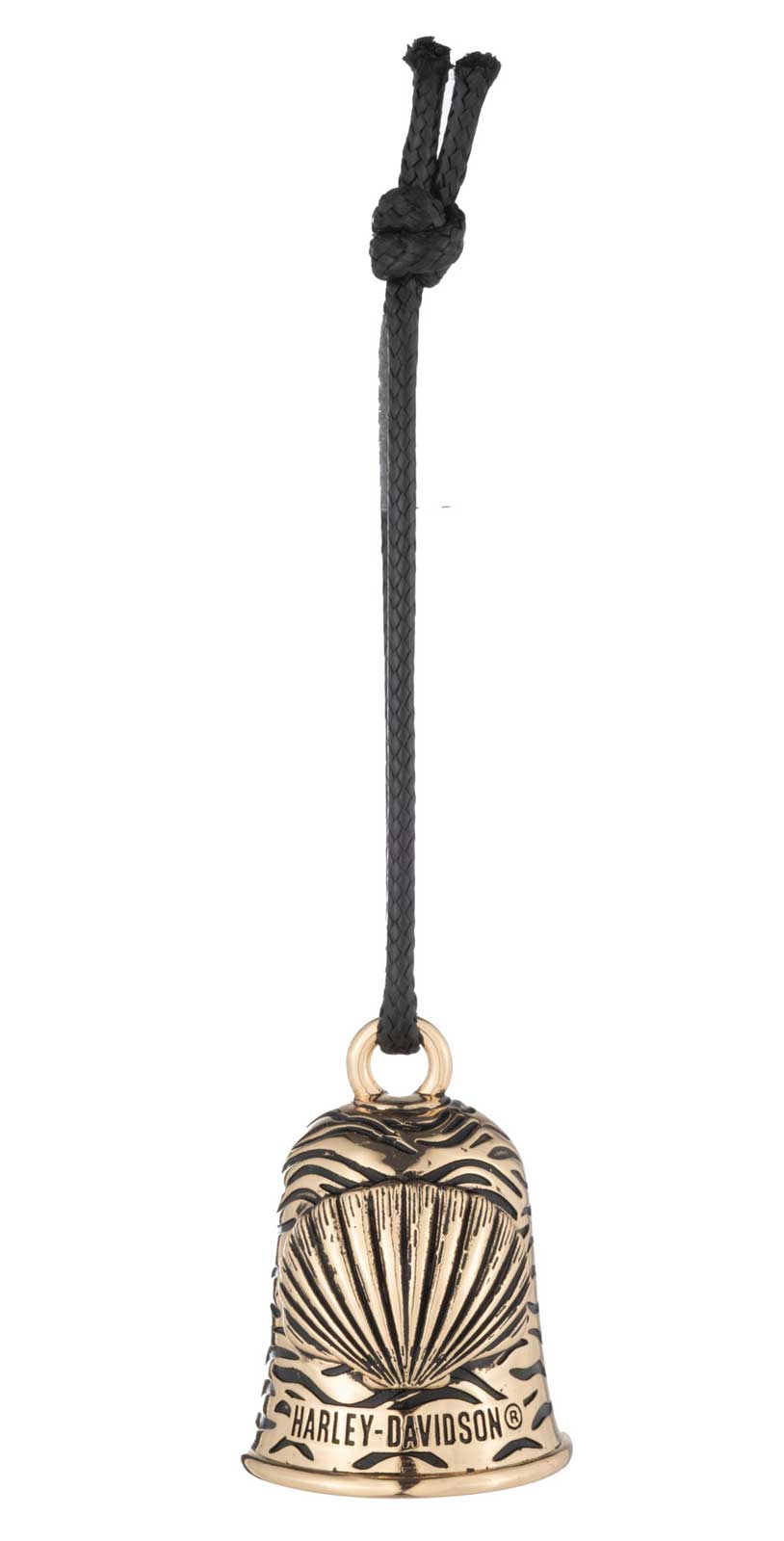 Harley-Davidson Water Texture w/ Shell Brass Gold Tone Plated Ride Bell - No Hassle Returns at Wisconsin Harley