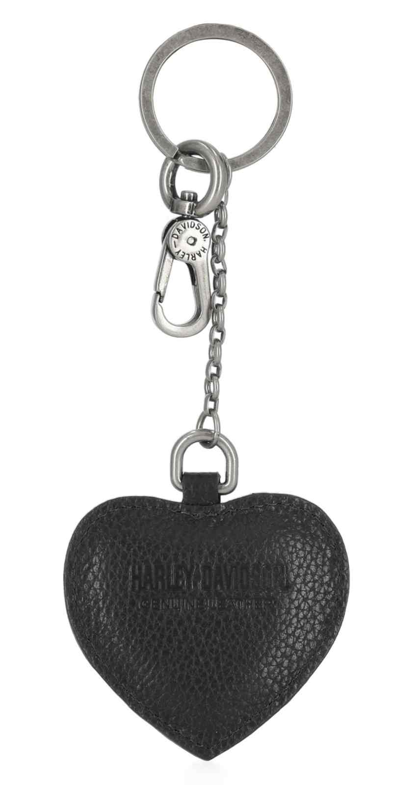 Harley-Davidson® Open Bar & Shield Logo Heart Shaped Leather Key