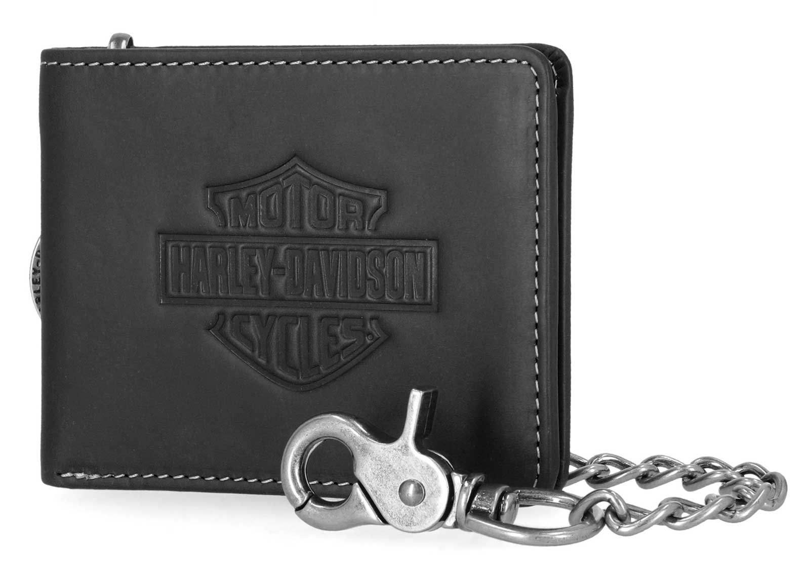 Harley-Davidson Free Shipping - Harley-Davidson Men's Traditional Bar & Shield Embossed Billfold Wallet w/ Chain - Free Shipping on many products plus Orders Over $99