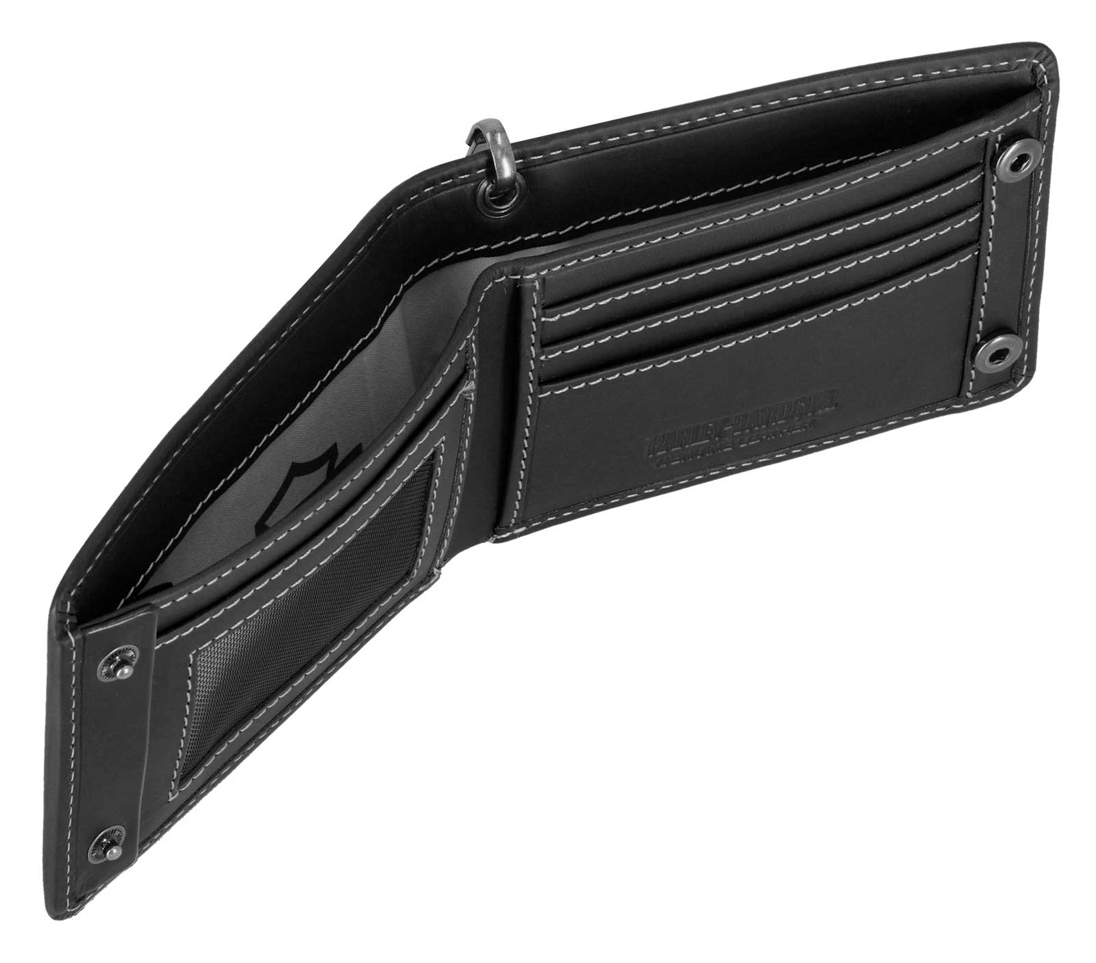 Harley-Davidson Men's Traditional Bar & Shield Embossed Billfold Wallet w/ Chain - Largest Selection of Harley-Davidson Products