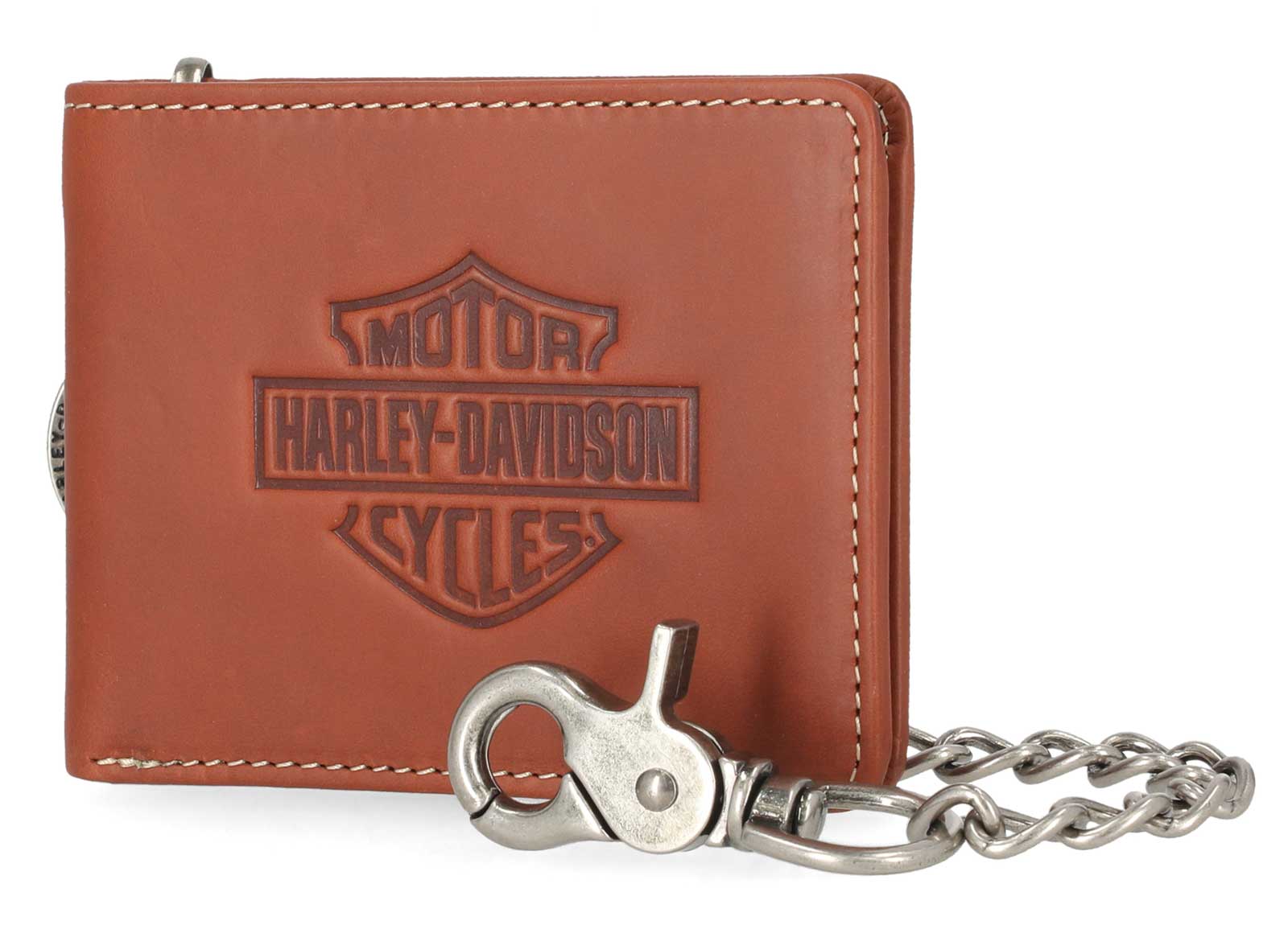 Harley-Davidson Free Shipping - Harley-Davidson Men's Traditional B&S Embossed Billfold Wallet w/Chain, Brown - Free Shipping on many products plus Orders Over $99