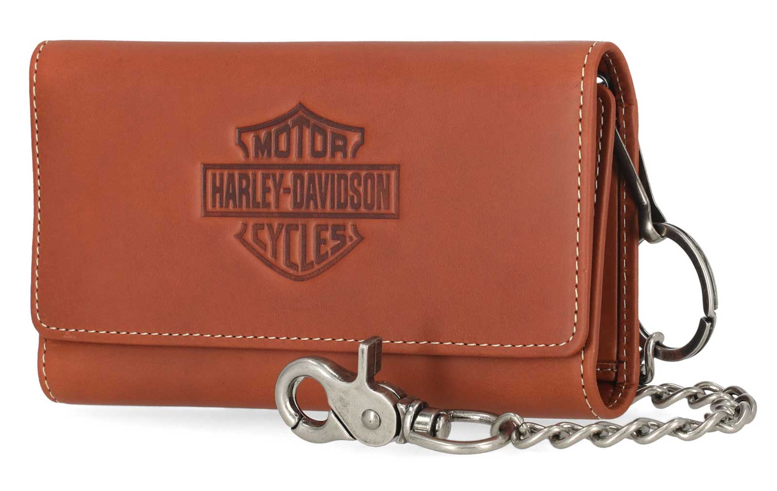 Harley-Davidson Free Shipping - Harley-Davidson Men's Traditional B&S Embossed Trucker Wallet w/Chain, Brown - Free Shipping on many products plus Orders Over $99