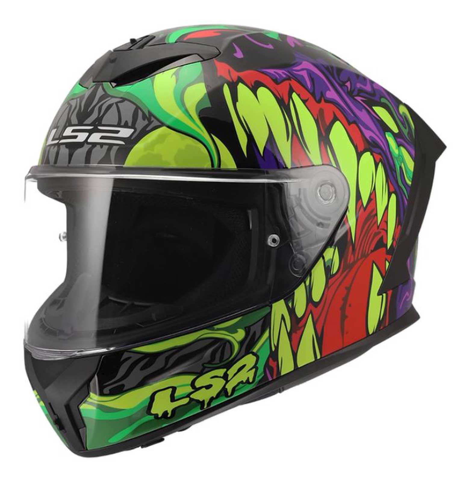LS2 Helmets Rapid III Lycant Full Face Motorcycle Helmet, Black/Green/Purple - Wisconsin Harley-Davidson