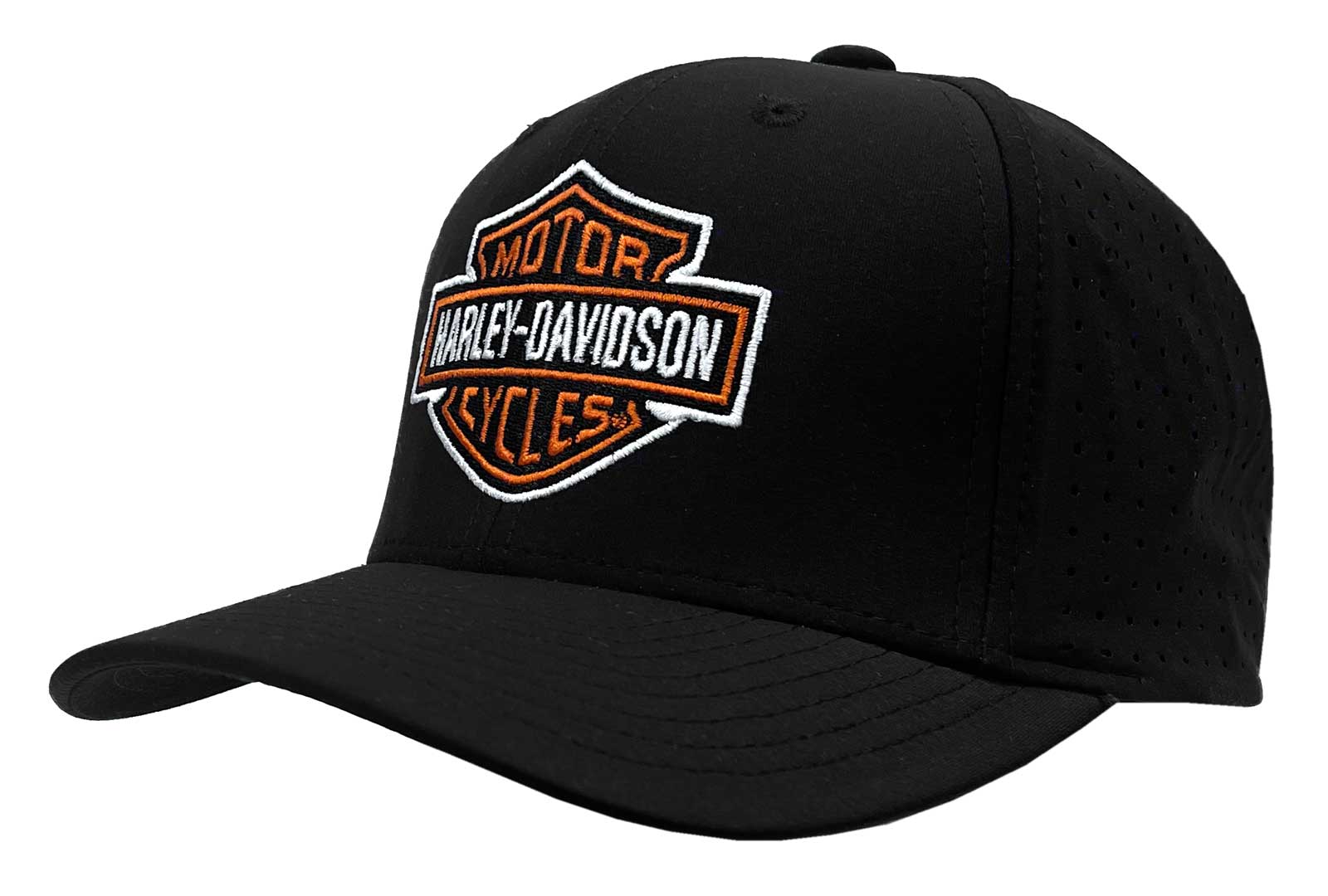 Harley-Davidson Men's Embroidered Bar & Shield Performance Baseball Hat, Black - Wisconsin Harley-Davidson