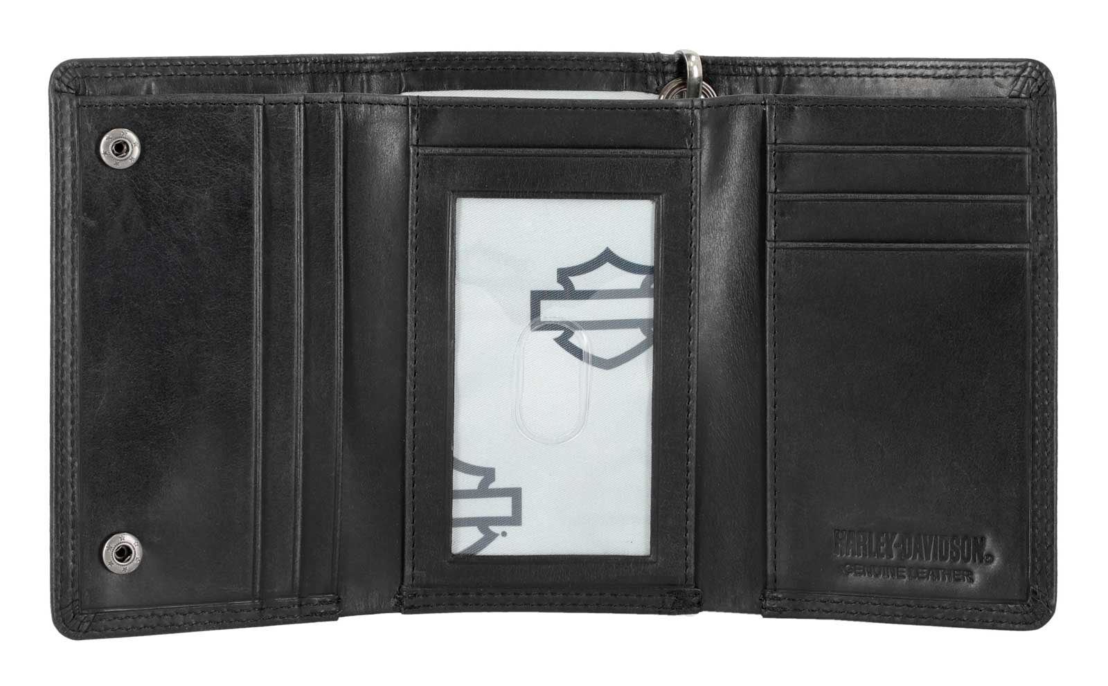 Harley-Davidson 3つ折り財布 Harley-Davidson® Men's Nail Head Open Bar & Shield Medium Trifold