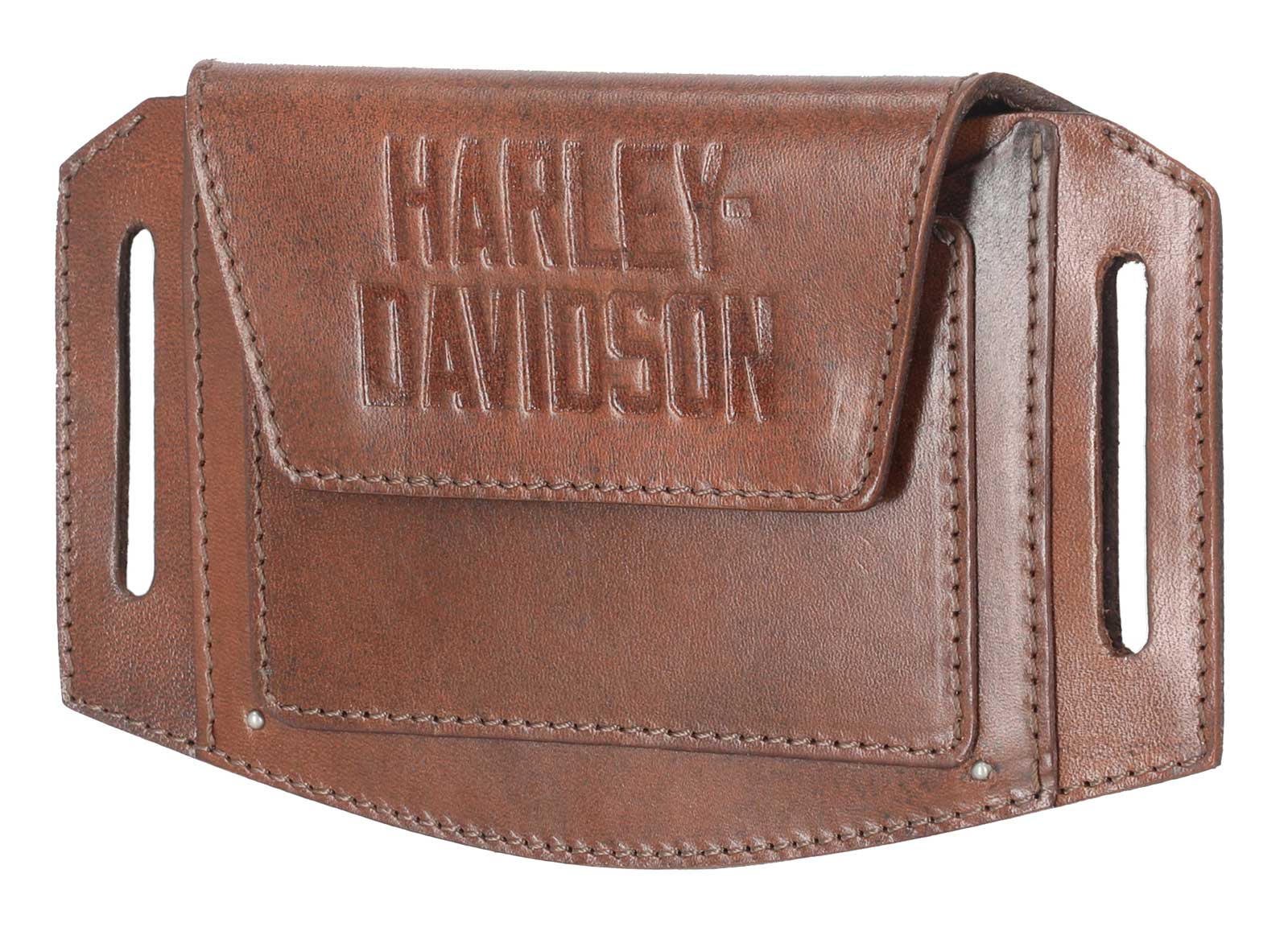 Harley-Davidson® Men's Embossed Genuine Leather Belt Card Holder