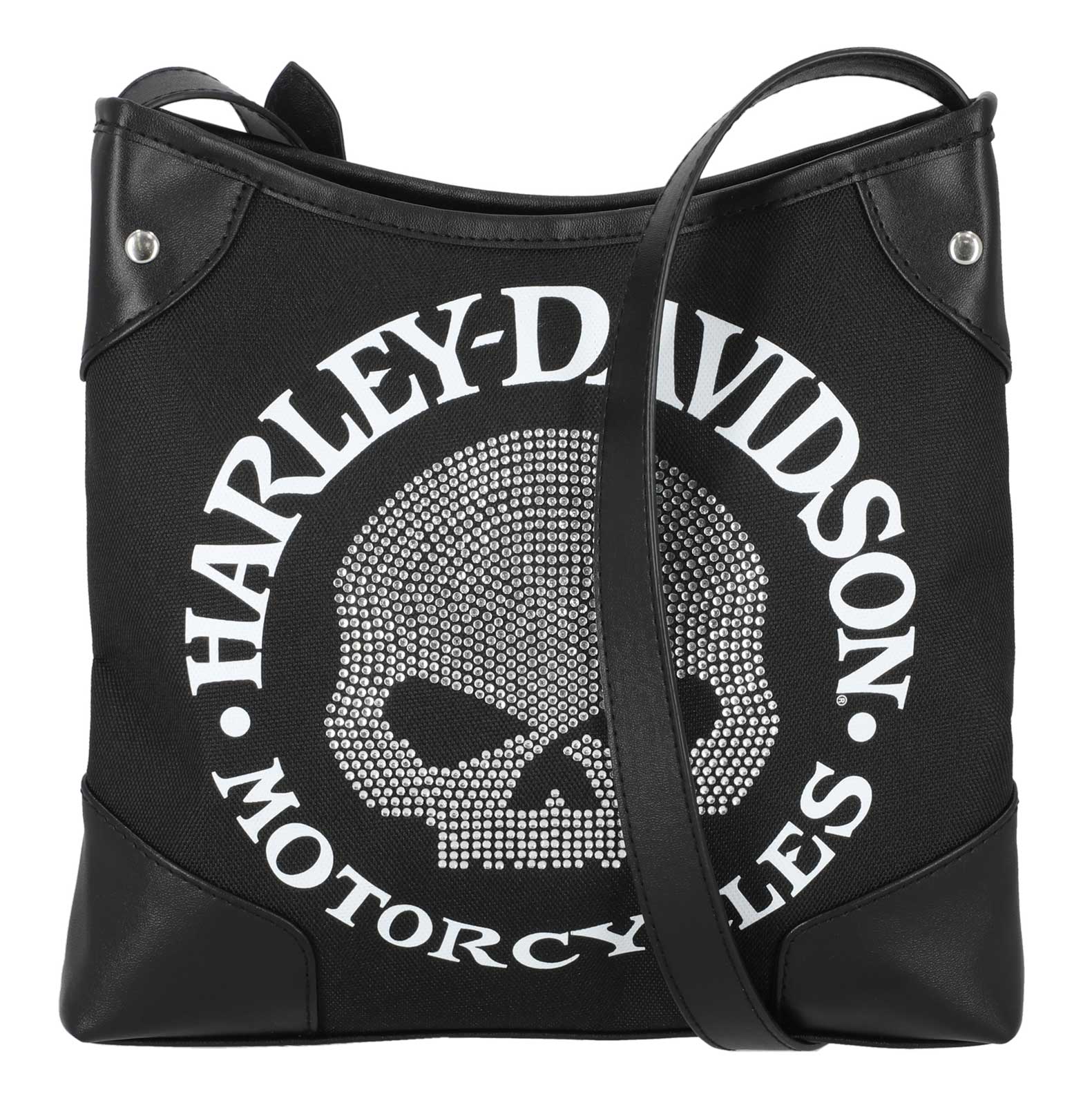 Harley-Davidson Women's Embellished Willie G Skull Crossbody Purse, Black - Wisconsin Harley-Davidson