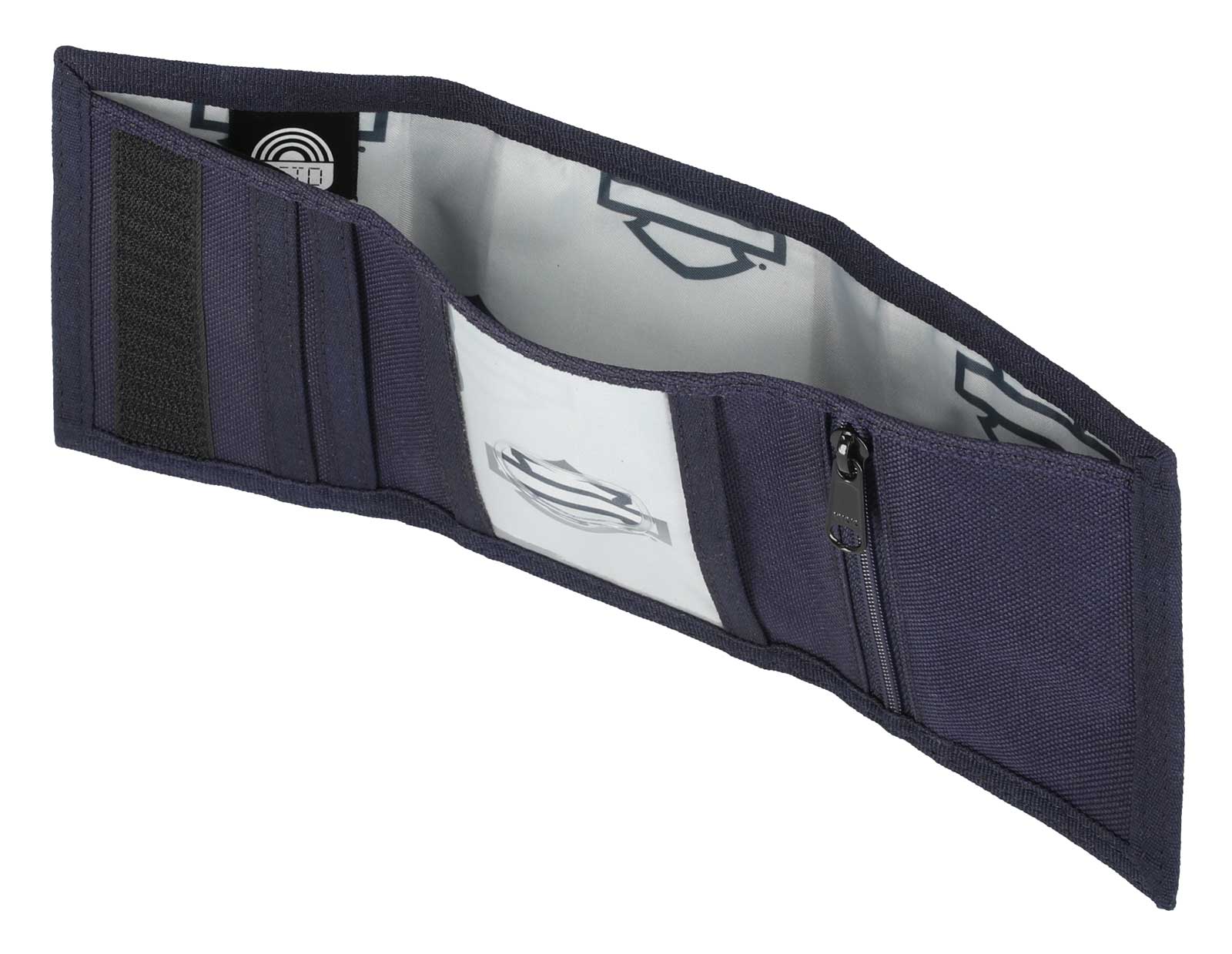 Harley-Davidson Men's Bar & Shield Logo Polyester RFID Tri-Fold Wallet, Blue - No Hassle Returns at Wisconsin Harley