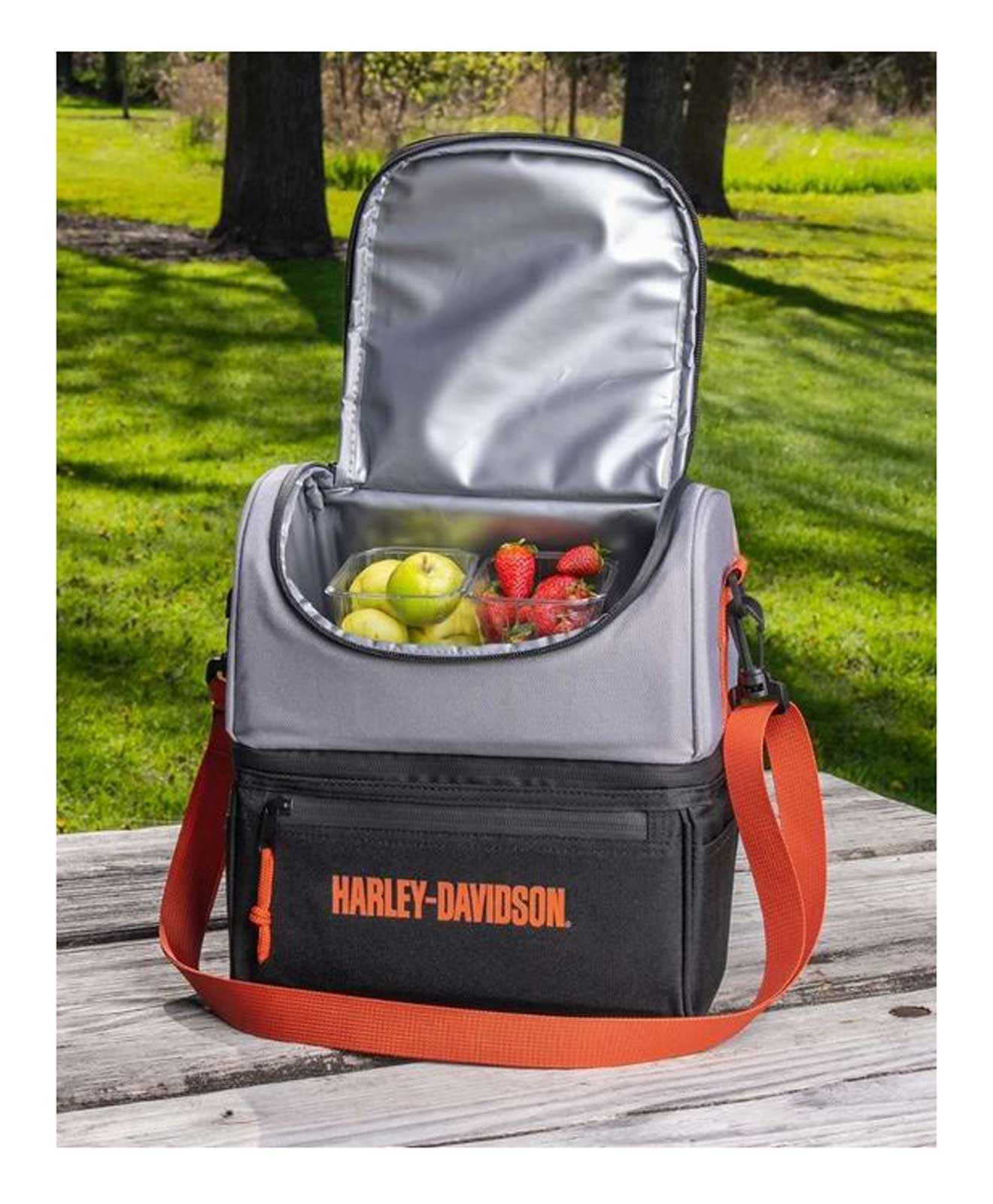 Harley-Davidson Open Bar & Shield Soft Sided Lunch Box Cooler, Leakproof Body - No Hassle Returns at Wisconsin Harley