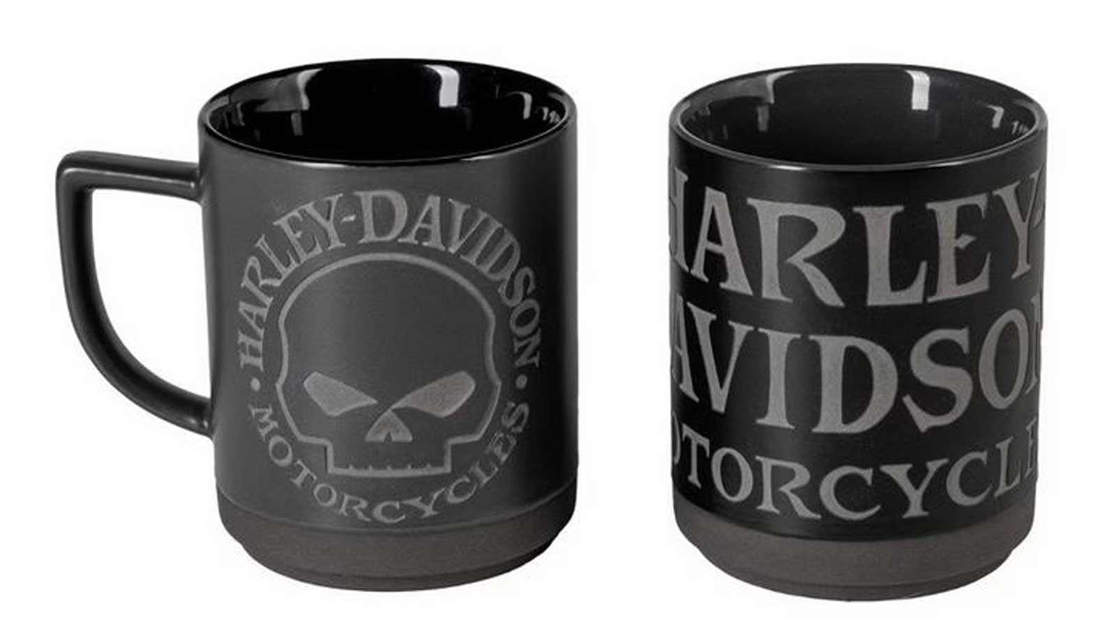 Harley-Davidson Free Shipping - Harley-Davidson Engraved Willie G Skull Coffee Mug Set, Set of Two 16 oz. Black - Free Shipping on many products plus Orders Over $99
