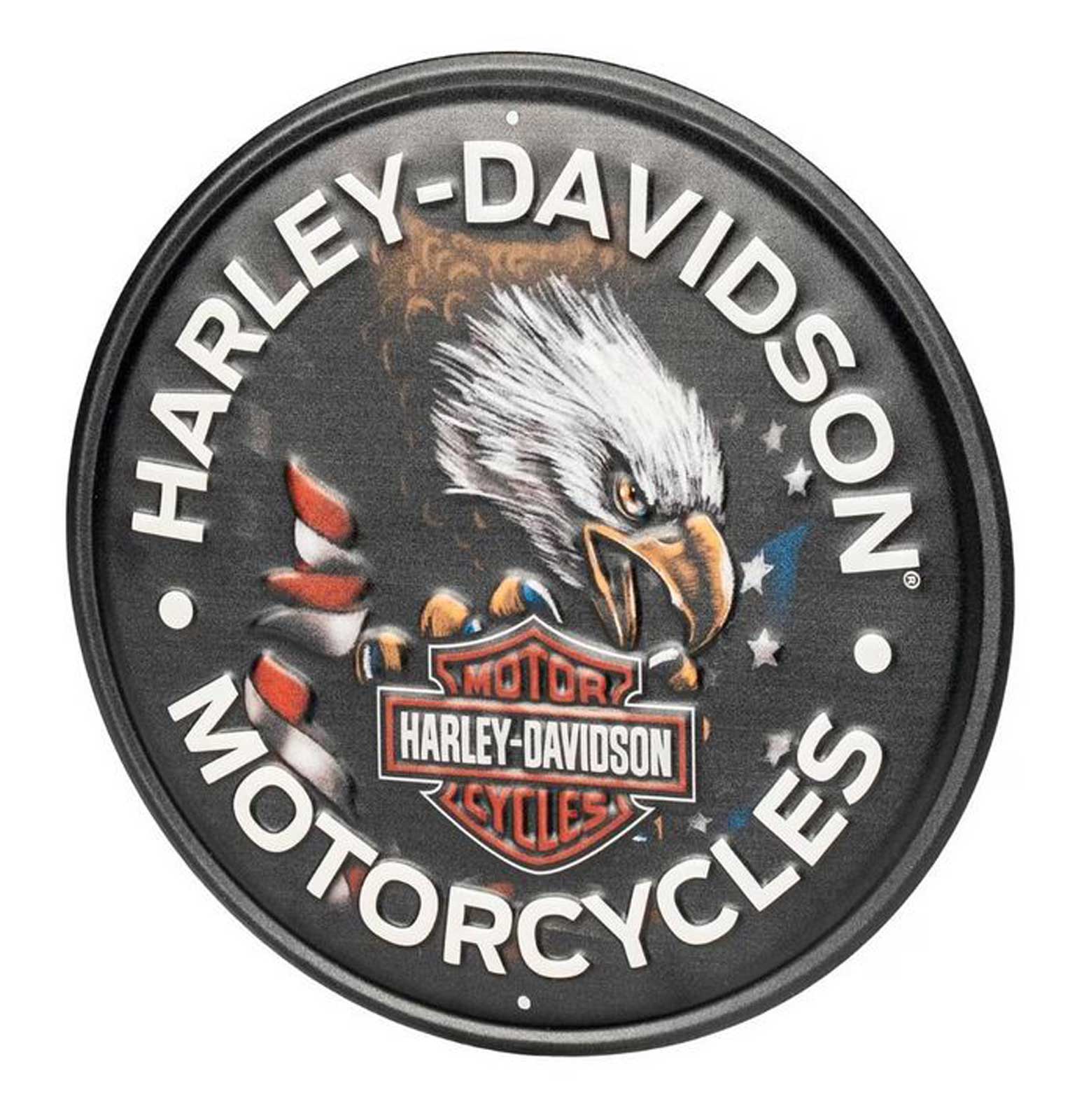 Harley-Davidson Free Shipping - Harley-Davidson Embossed Patriotic Eagle Bar & Shield Logo Metal Sign, Black - Free Shipping on many products plus Orders Over $99