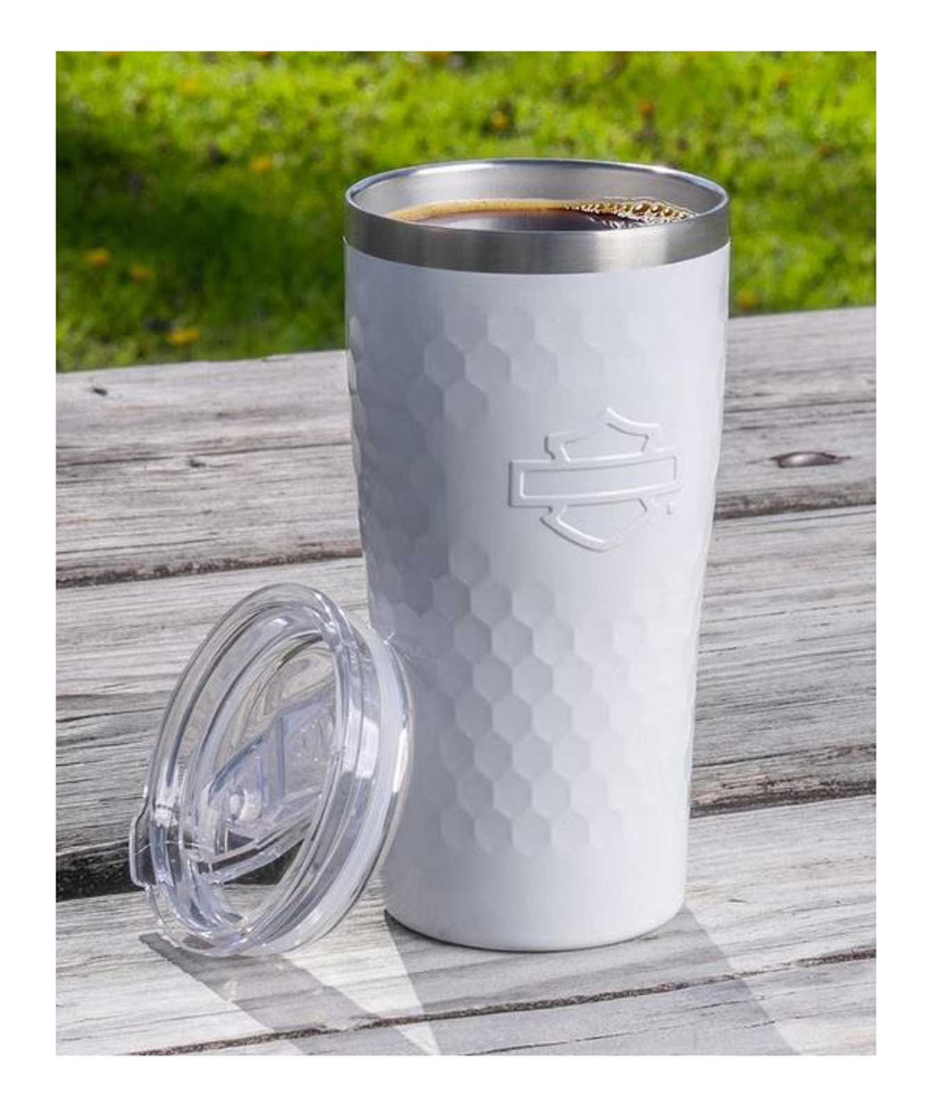 Harley-Davidson Free Shipping - Harley-Davidson Embossed Open Bar & Shield Stainless Steel Travel Mug, White - Free Shipping on many products plus Orders Over $99