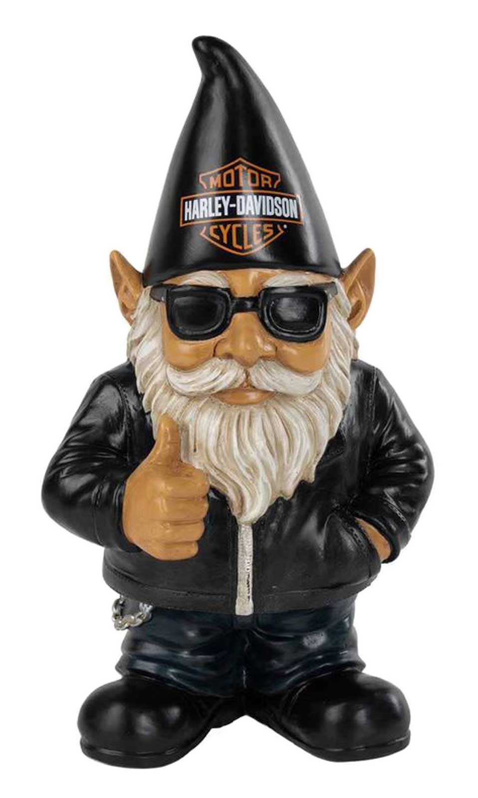 Harley-Davidson Bar & Shield Sculpted Biker Garden Gnome Ace, Indoor/Outdoor Use - Wisconsin Harley-Davidson