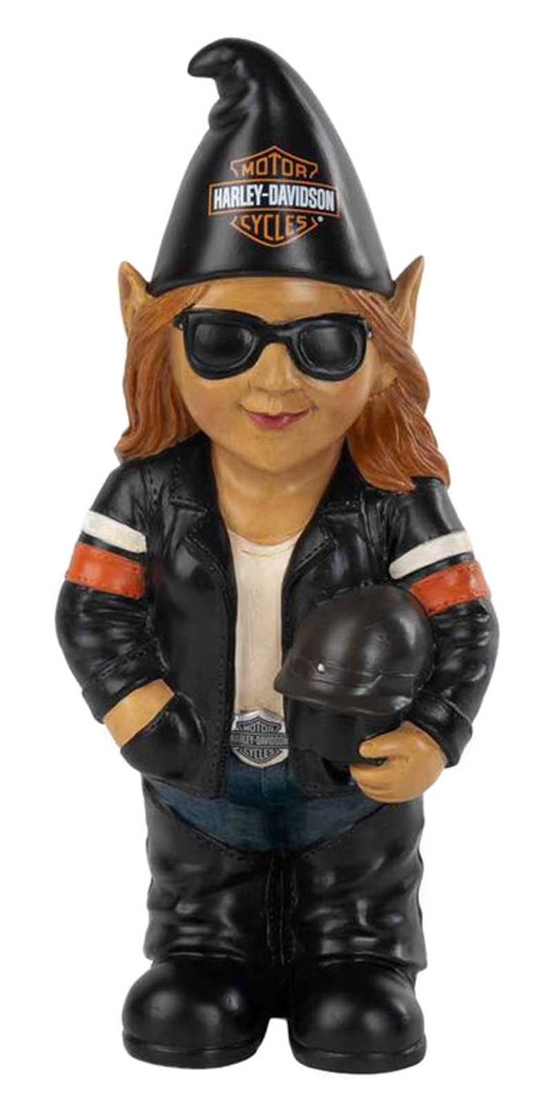 Harley-Davidson Sculpted Lady Biker Garden Gnome Sunny, Indoor/Outdoor Use - Wisconsin Harley-Davidson