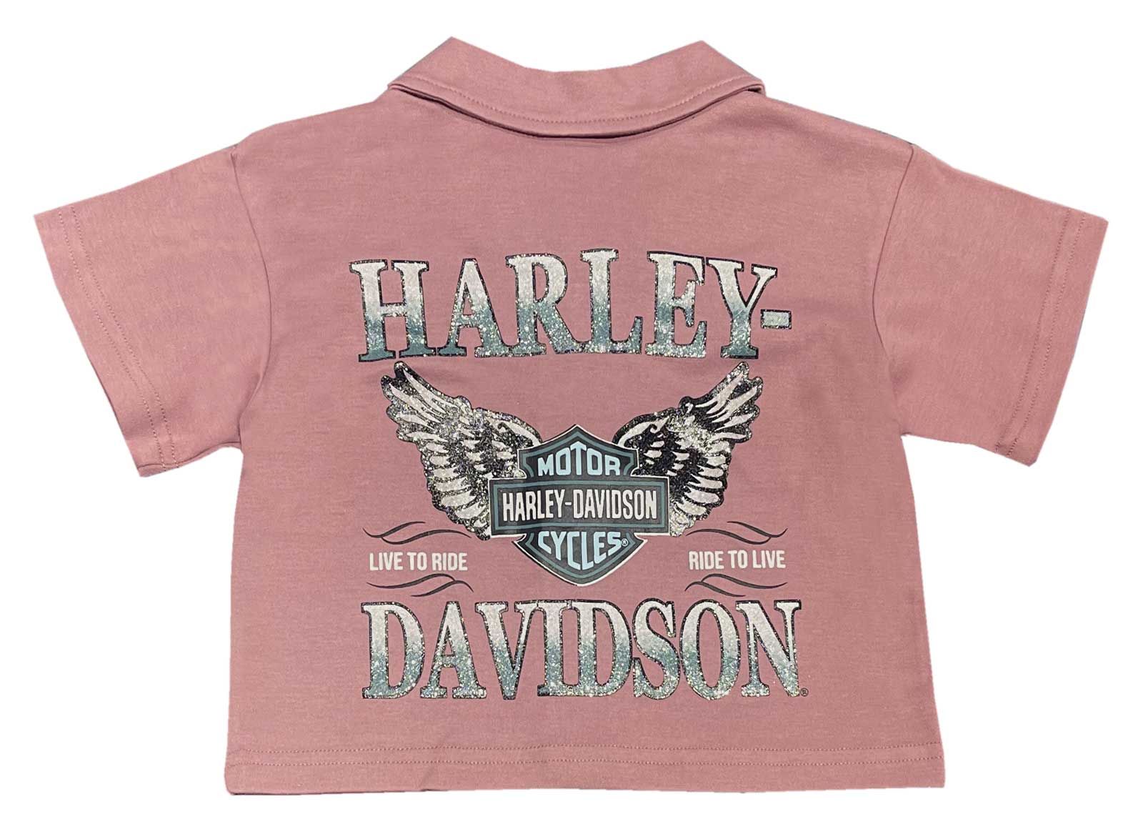 Harley-Davidson Free Shipping - Harley-Davidson Girls' Bar & Shield Logo Meet & Greet Button Shirt, Rose Pink - Free Shipping on many products plus Orders Over $99