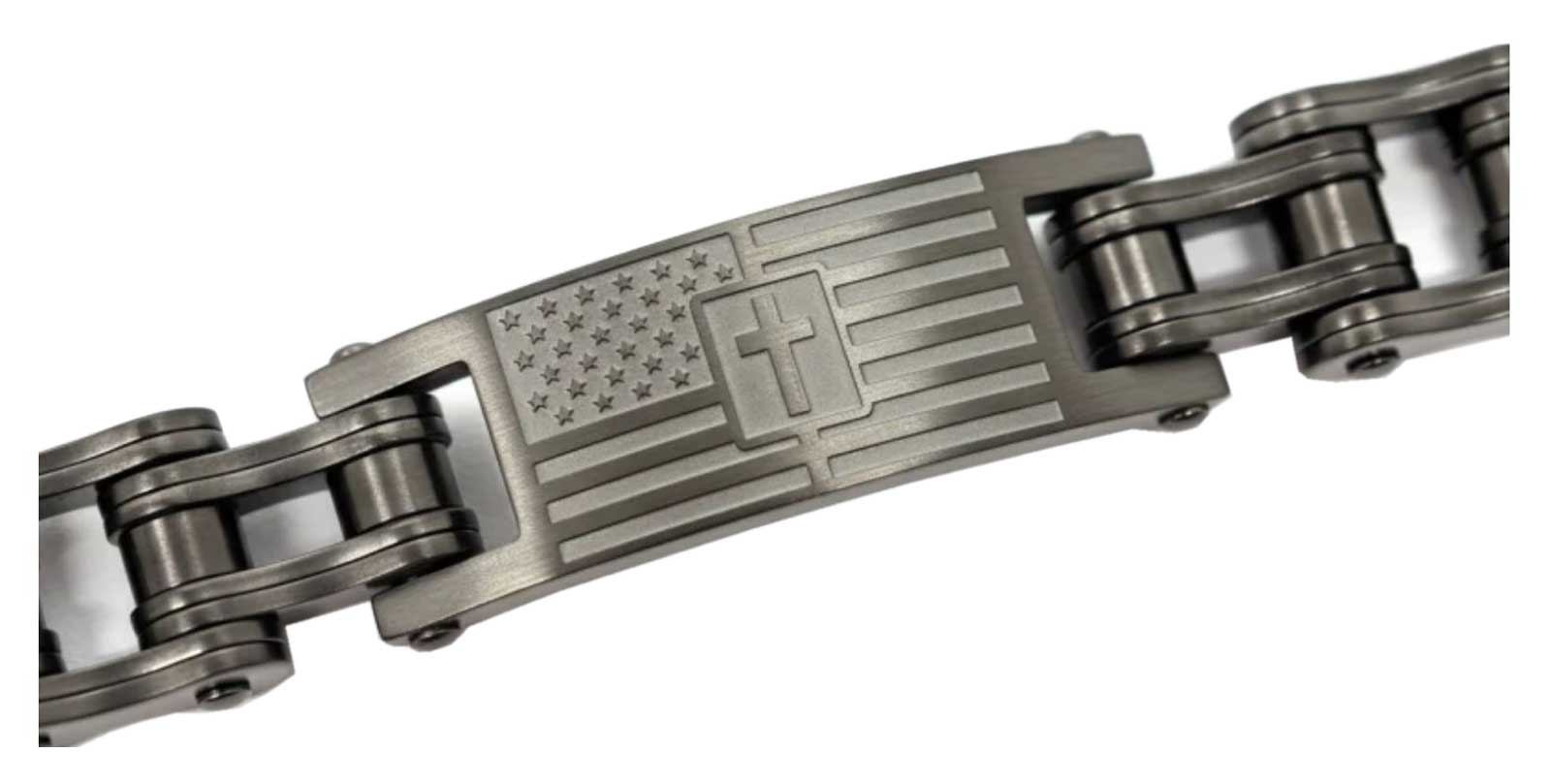 Harley-Davidson Free Shipping - Heavy Metal Men's Cross Badge Motorcycle Stainless Steel Bracelet, Gunmetal - Free Shipping on many products plus Orders Over $99