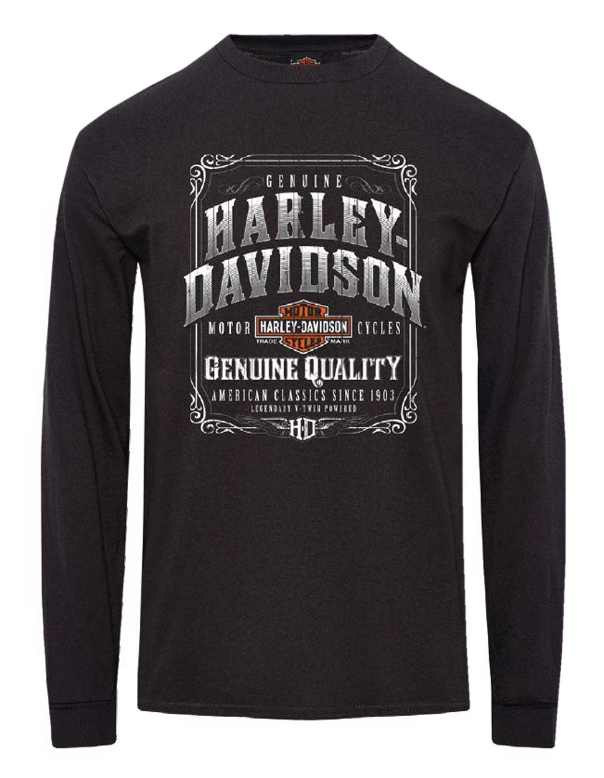 Harley-Davidson Men's Western Wanted Long Sleeve Cotton Shirt, Solid Black - Wisconsin Harley-Davidson