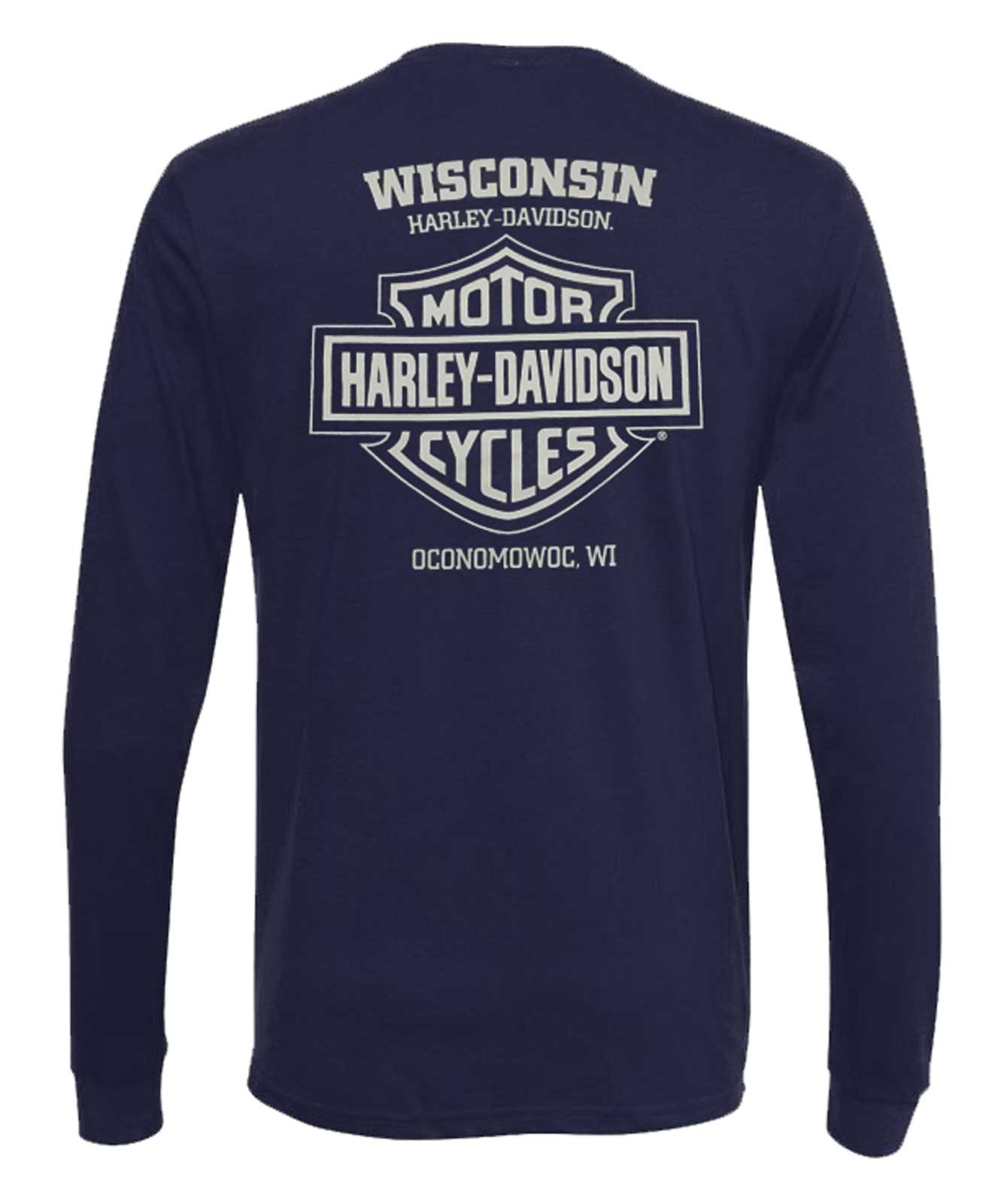 Harley-Davidson Free Shipping - Harley-Davidson Men's Phenomenon Eagle Long Sleeve Cotton Shirt, Navy Blue - Free Shipping on many products plus Orders Over $99