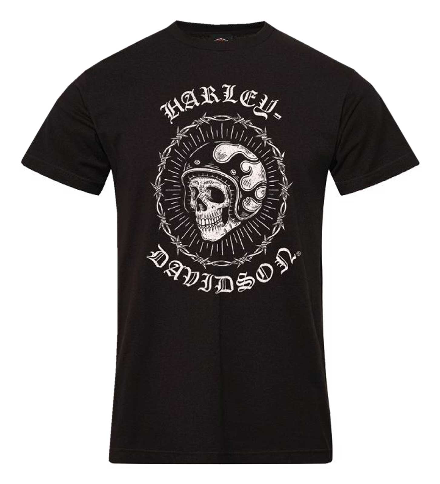Harley-Davidson Men's Grit Biker Skull Crew-Neck Short Sleeve T-Shirt, Black - Wisconsin Harley-Davidson