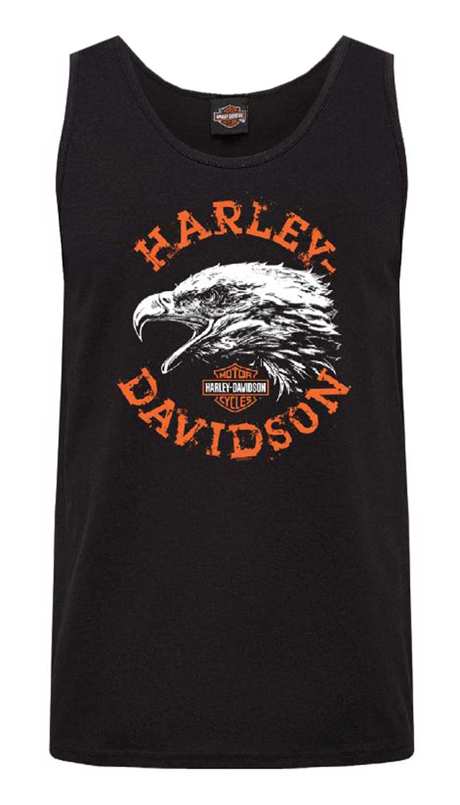 Harley-Davidson Men's Distressed Onward Eagle Sleeveless Cotton Tank Top, Black - Wisconsin Harley-Davidson