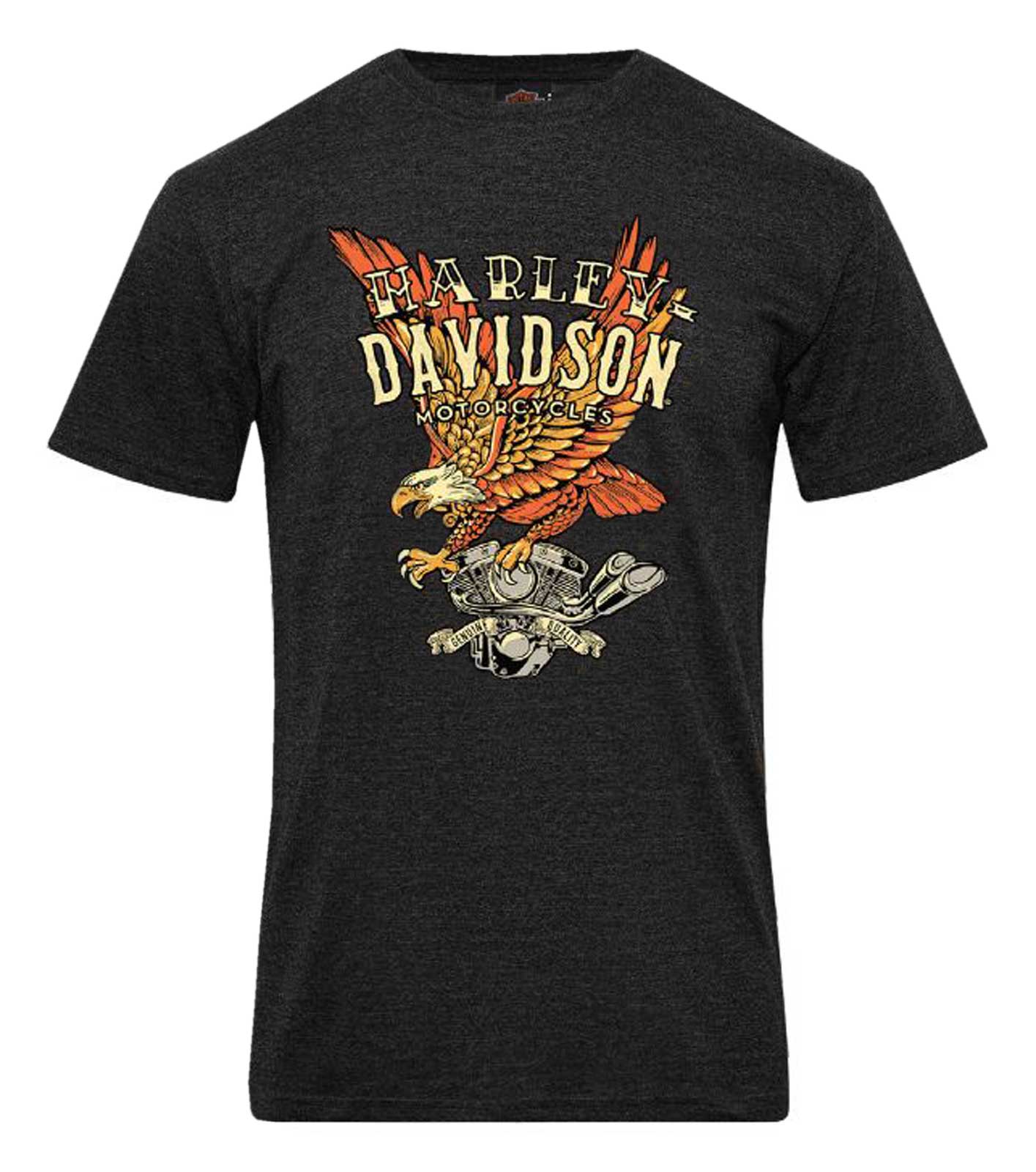 Harley-Davidson Mens Mayhem Short Sleeve Poly-Blend T-Shirt, Vintage Black - Wisconsin Harley-Davidson