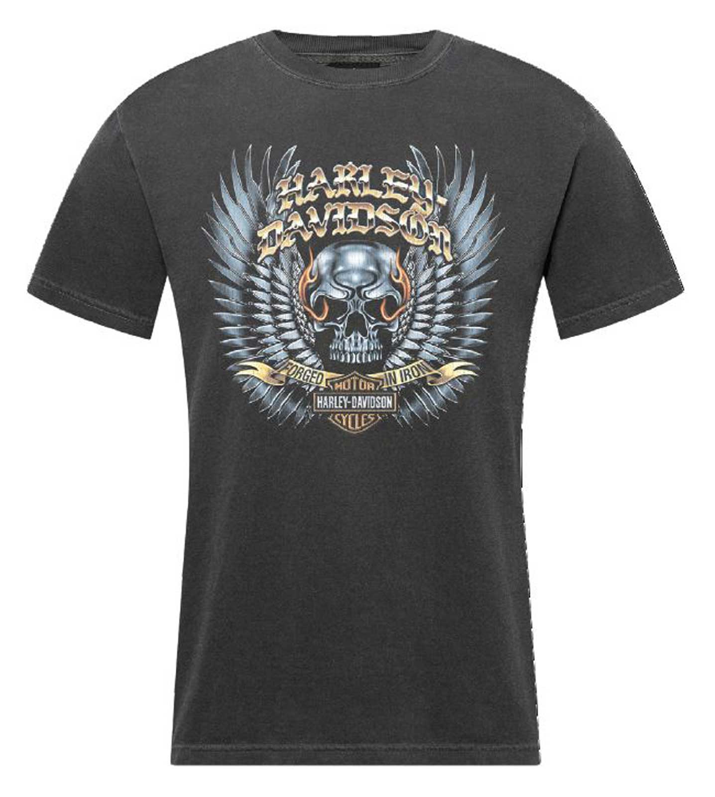 Harley-Davidson Men's Alloy Winged Short Sleeve Crew-Neck T-Shirt, Pepper Gray - Wisconsin Harley-Davidson