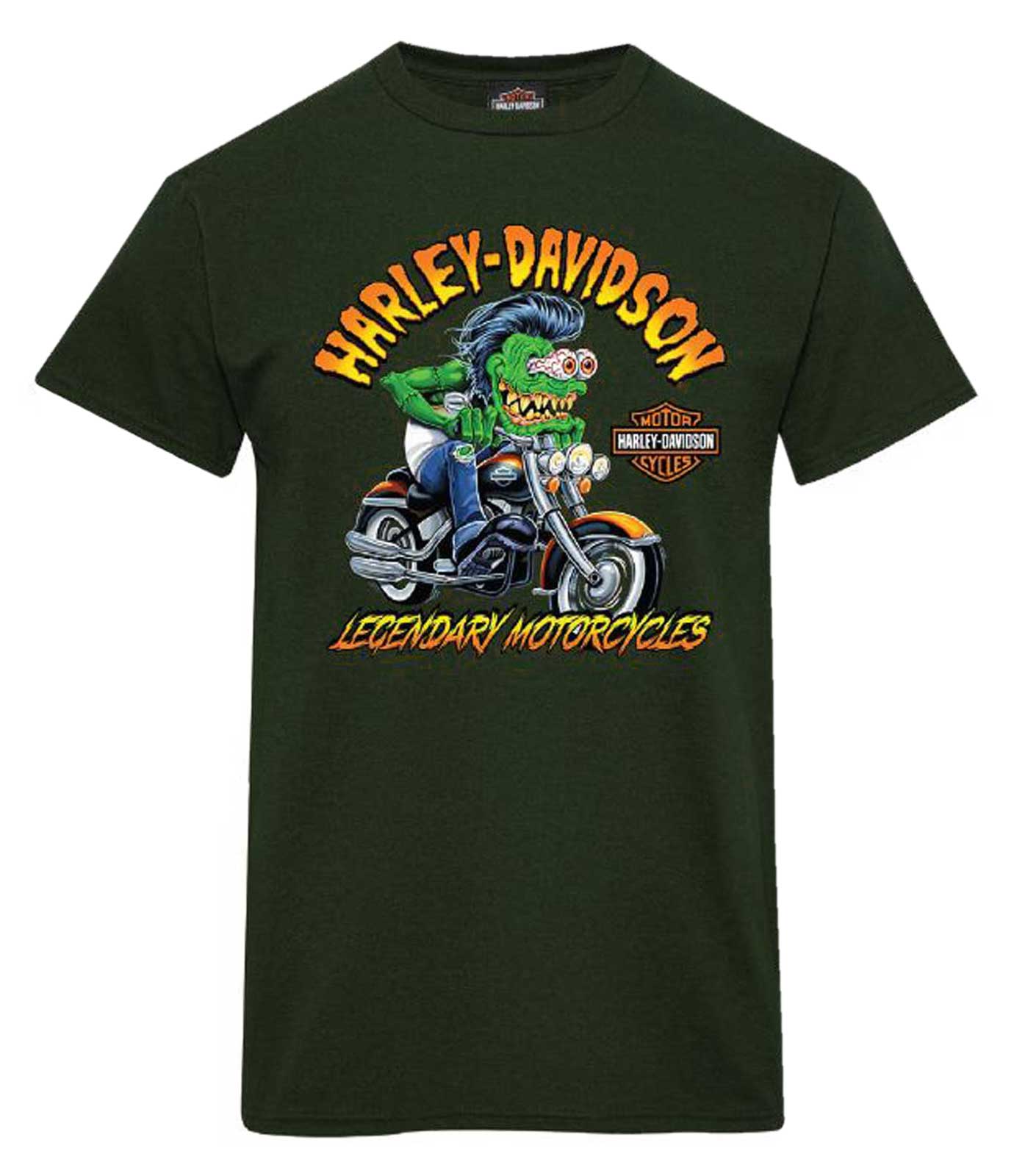 Harley-Davidson Men's Scoundrel Monster Short Sleeve T-Shirt, Forest Green - Wisconsin Harley-Davidson