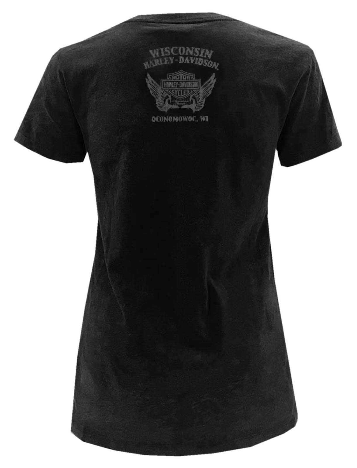 Harley-Davidson Free Shipping - Harley-Davidson Women's Old School Crew-Neck Short Sleeve Tee, Black Acid Wash - Free Shipping on many products plus Orders Over $99