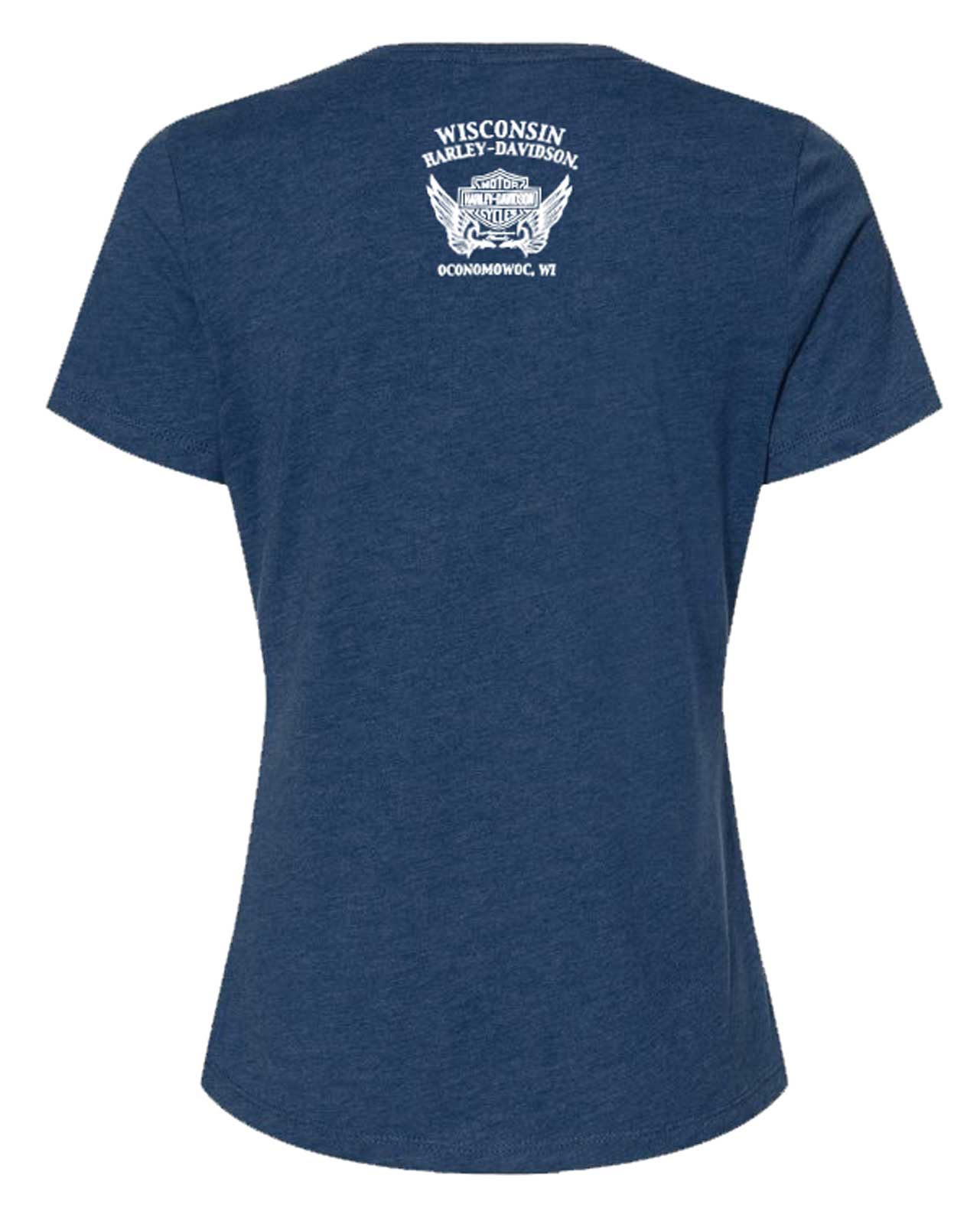 Harley-Davidson Free Shipping - Harley-Davidson Women's Fancy Retro Metallic Short Sleeve Cotton Tee, Indigo - Free Shipping on many products plus Orders Over $99