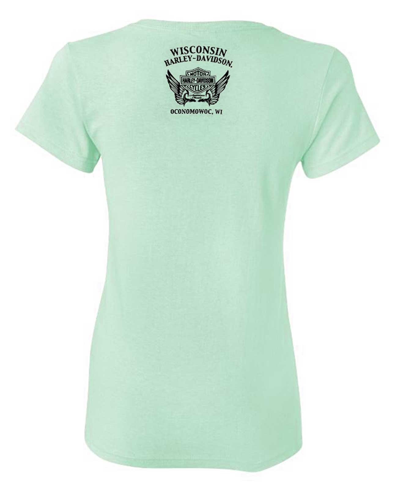 Harley-Davidson Free Shipping - Harley-Davidson Women's Tropics Flowers Crew-Neck Short Sleeve Tee, Mint Green - Free Shipping on many products plus Orders Over $99