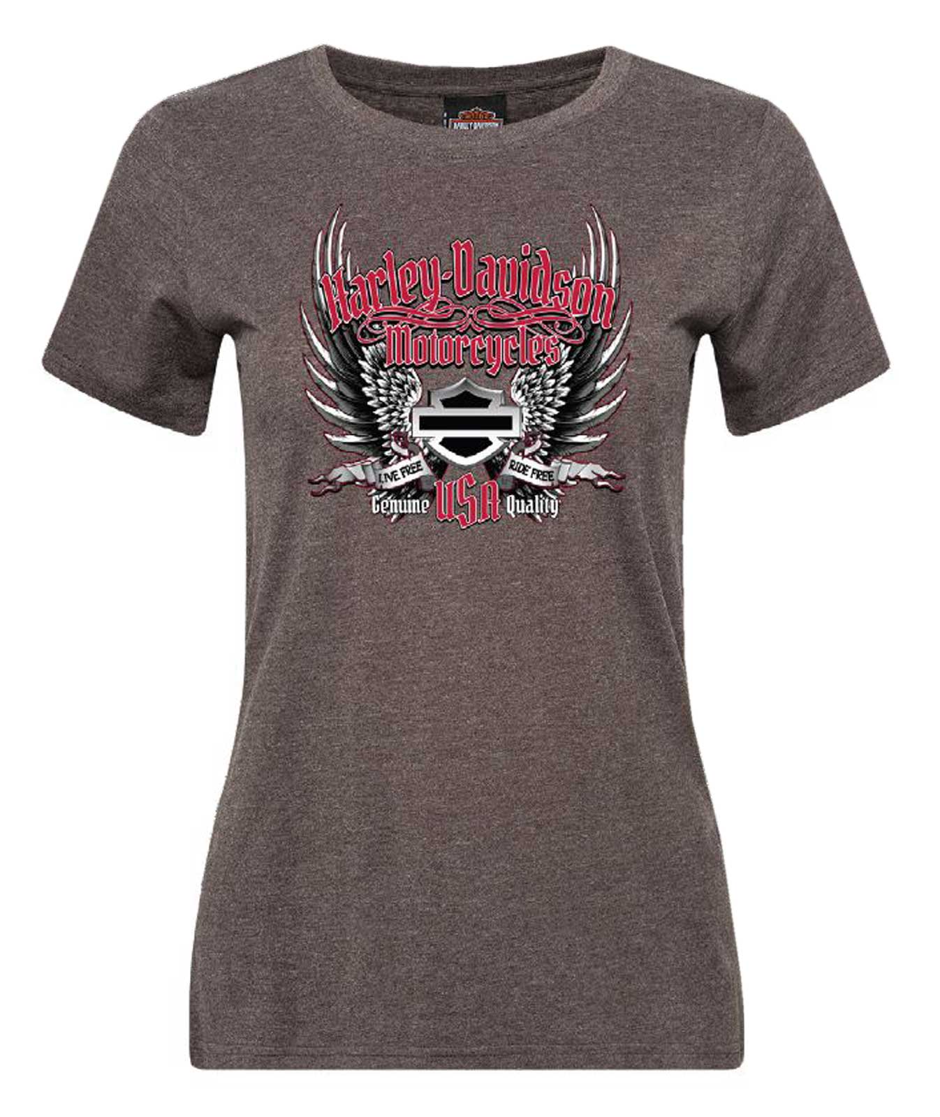 Harley-Davidson Women's Resistance Short Sleeve Crew-Neck Tee, Nine Iron Gray - Wisconsin Harley-Davidson