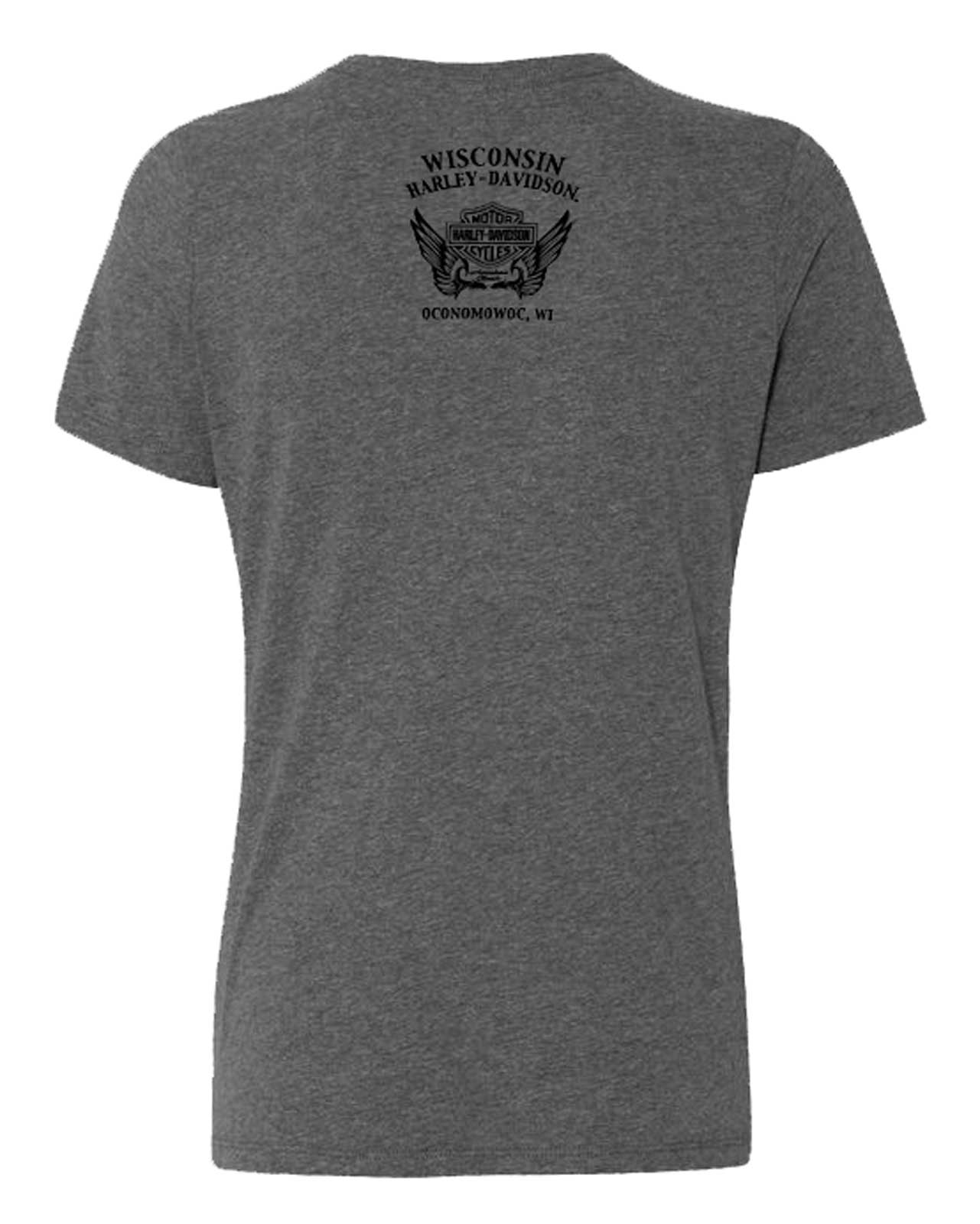 Harley-Davidson Free Shipping - Harley-Davidson Women's Labyrinth Foil Curved Hem Short Sleeve Tee, Charcoal - Free Shipping on many products plus Orders Over $99