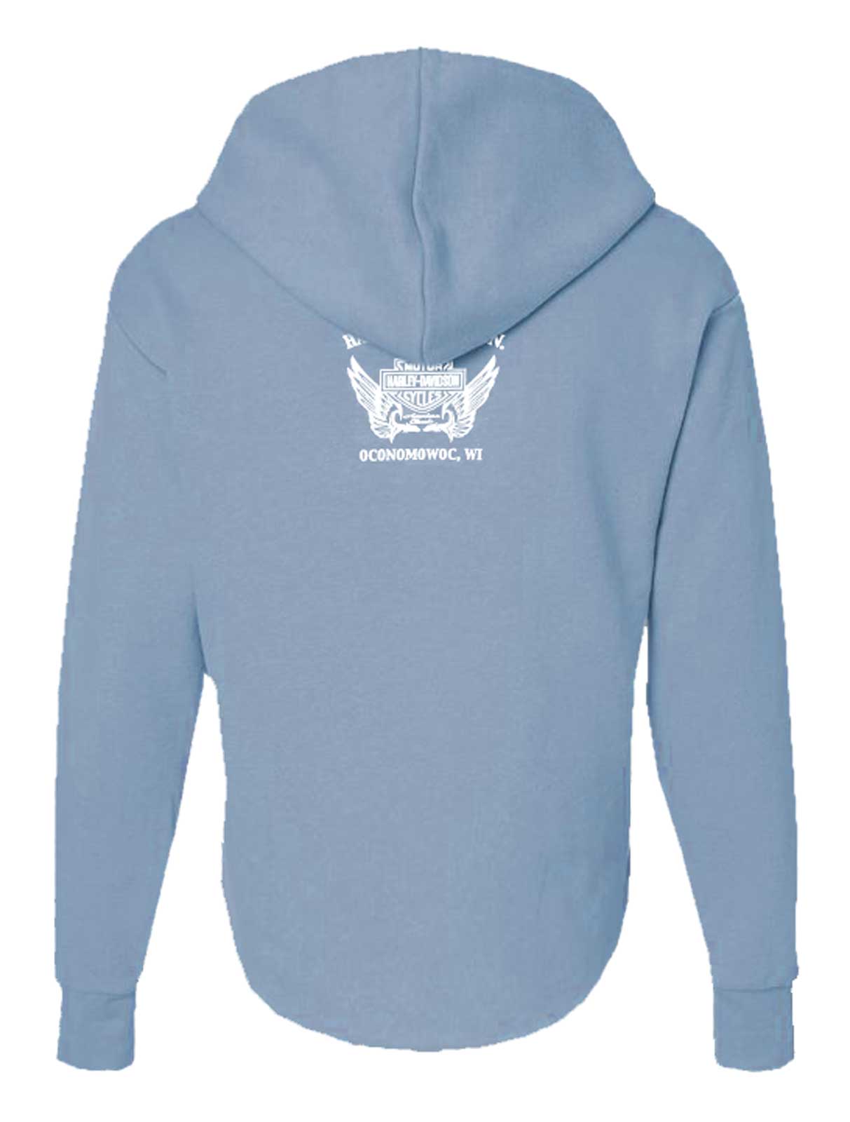 Harley-Davidson Free Shipping - Harley-Davidson Women's Quickdraw Zip-Up Raw-Edge Hoodie, Misty Blue - Free Shipping on many products plus Orders Over $99