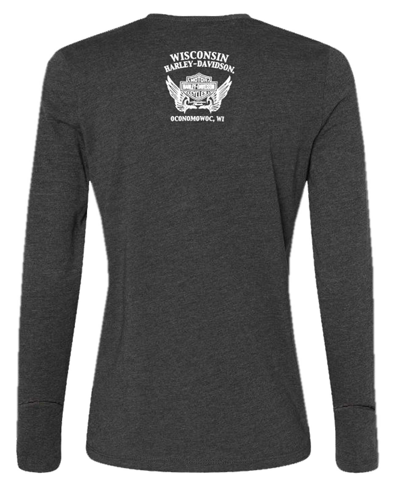 Harley-Davidson Free Shipping - Harley-Davidson Women's Allure Long Sleeve Scoop Neck Tee w/ Thumbholes, Black - Free Shipping on many products plus Orders Over $99