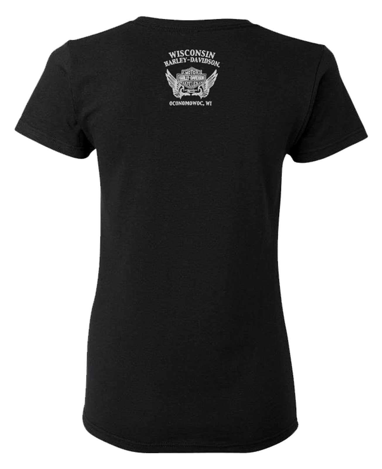 Harley-Davidson Free Shipping - Harley-Davidson Women's Thicket Foil V-Neck Short Sleeve Raw-Edge Tee, Black - Free Shipping on many products plus Orders Over $99