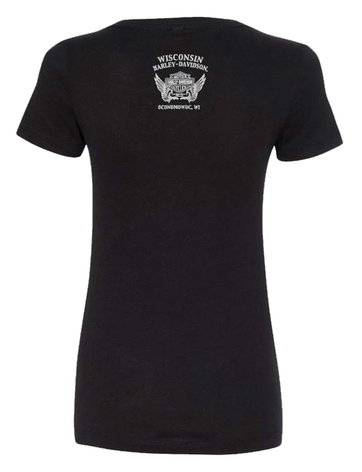 Harley-Davidson Free Shipping - Harley-Davidson Women's Weaver B&S Short Sleeve V-Neck Cotton Tee, Black - Free Shipping on many products plus Orders Over $99