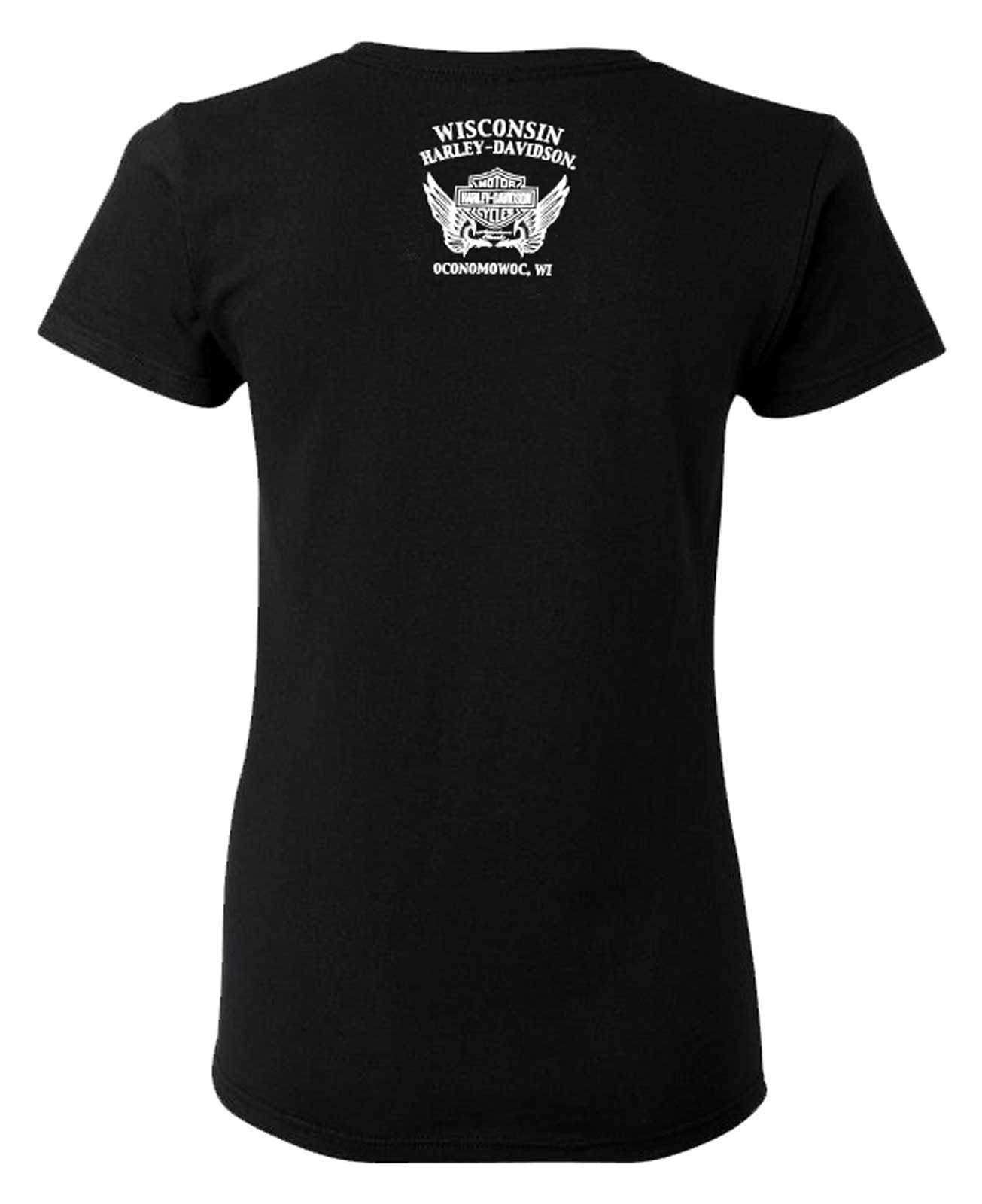 Harley-Davidson Free Shipping - Harley-Davidson Women's Cascade Short Sleeve Raw-Edge V-Neck Tee, Black - Free Shipping on many products plus Orders Over $99