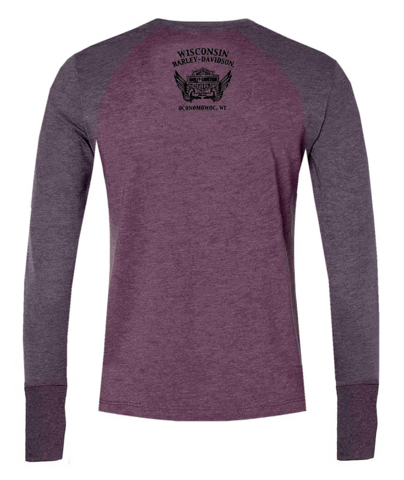 Harley-Davidson Free Shipping - Harley-Davidson Women's Serenity Long Sleeve Raglan Tee, Vintage Purple - Free Shipping on many products plus Orders Over $99