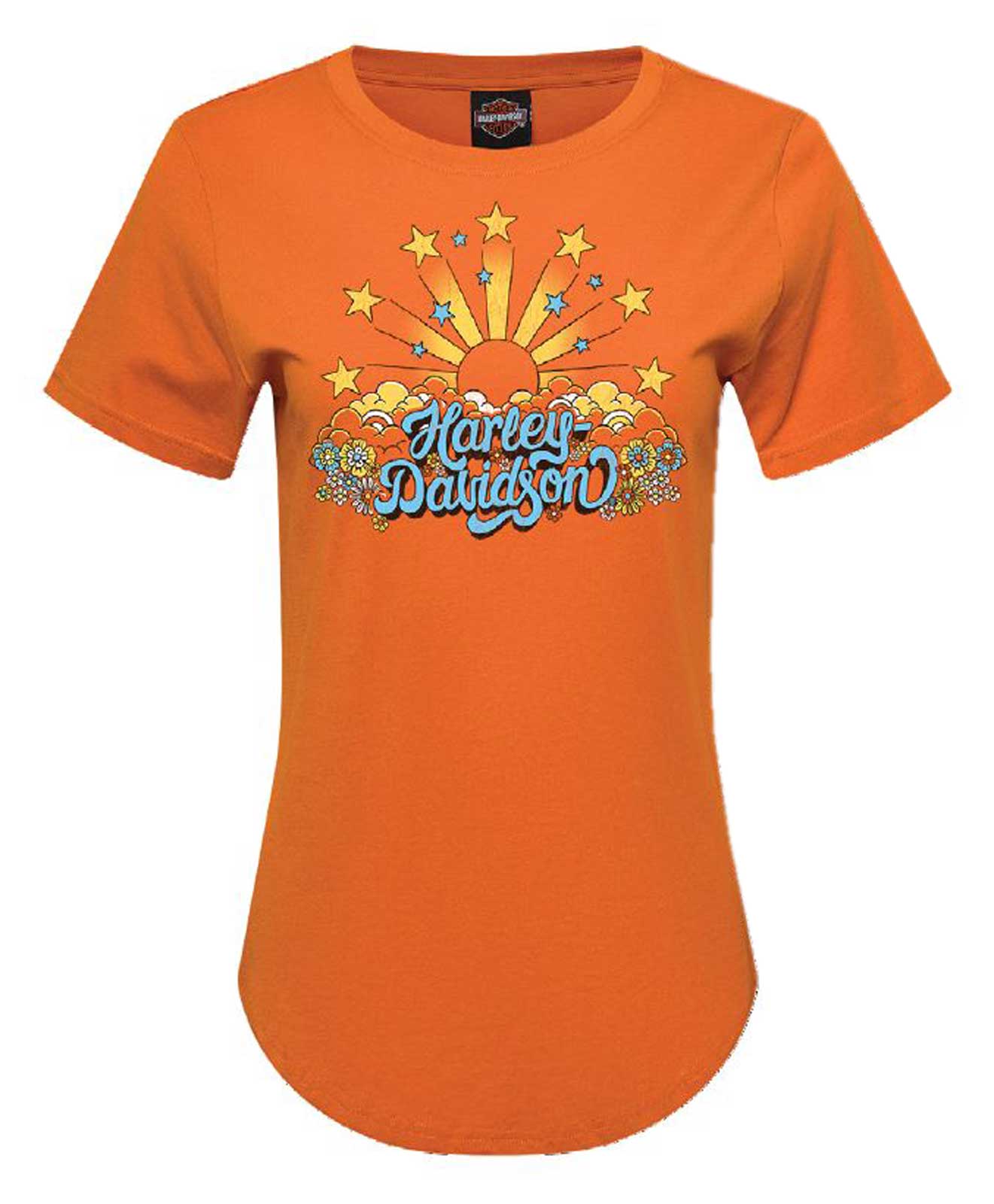 Harley-Davidson Women's Shine Short Sleeve Crew-Neck Cotton Tee, Burnt Orange - Wisconsin Harley-Davidson