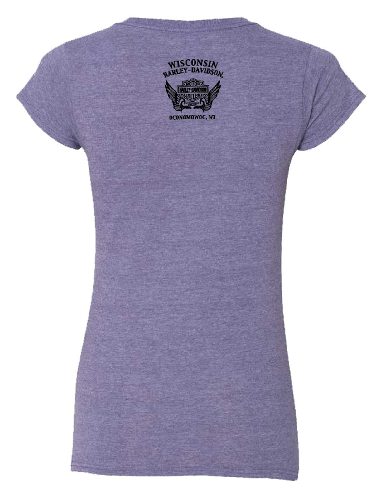 Harley-Davidson Free Shipping - Harley-Davidson Women's Miss Authority Short Sleeve V-Neck Tee, Purple - Free Shipping on many products plus Orders Over $99