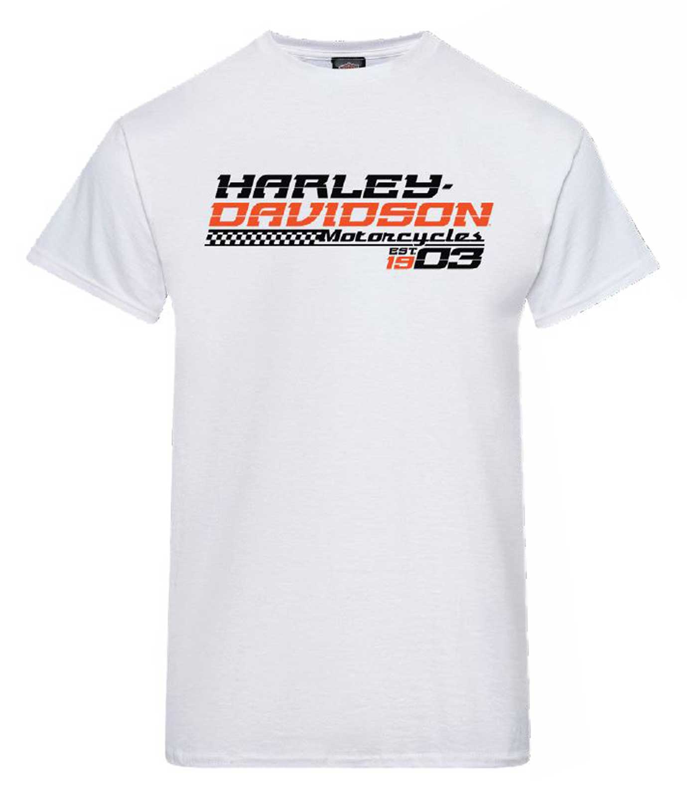 Harley-Davidson Men's Drag Racing Crew-Neck Short Sleeve Cotton T-Shirt, White - Wisconsin Harley-Davidson