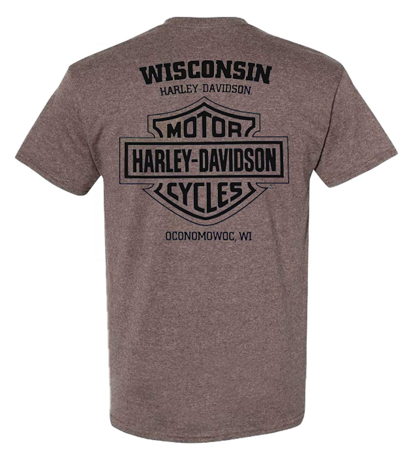 Harley-Davidson Free Shipping - Harley-Davidson Men's Carved Short Sleeve Poly-Blend Tee, Heather Brown - Free Shipping on many products plus Orders Over $99